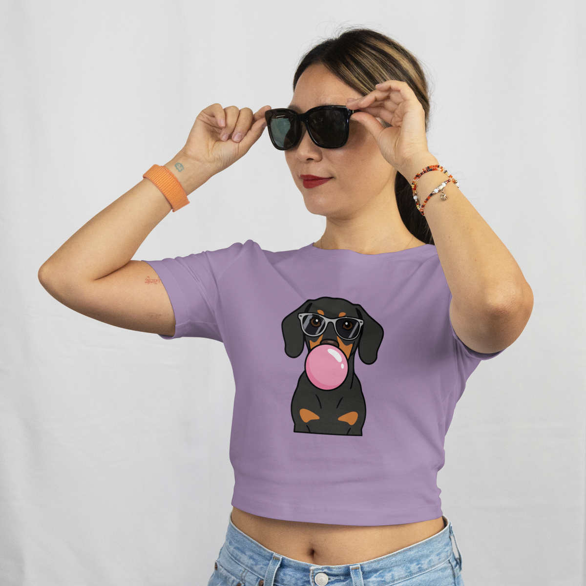 Saint Guas Mood Pet Capsule - Black Lab Premium Crop T-Shirt