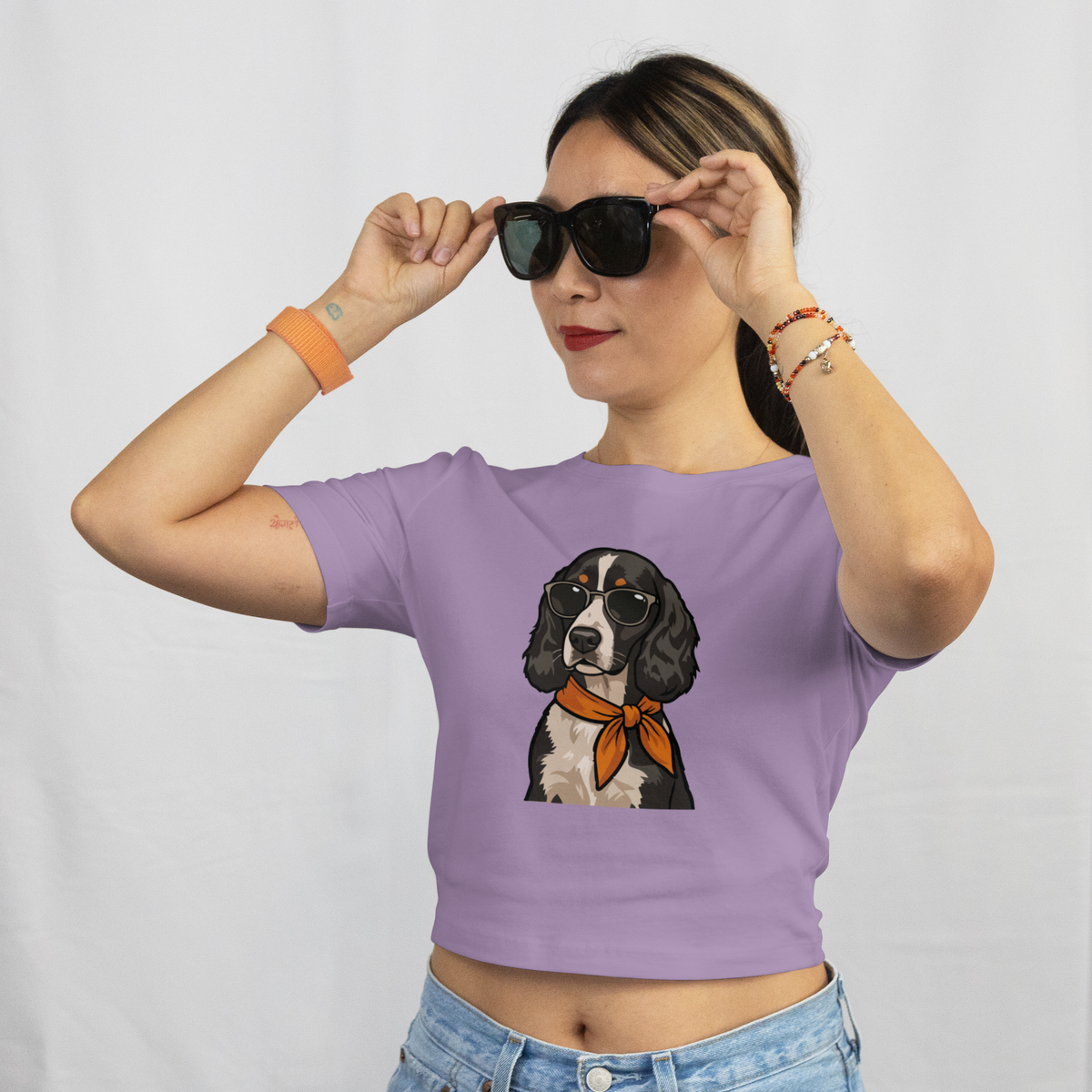 Saint Guas Mood Pet Capsule - Cocker Spaniel Premium Crop T-Shirt