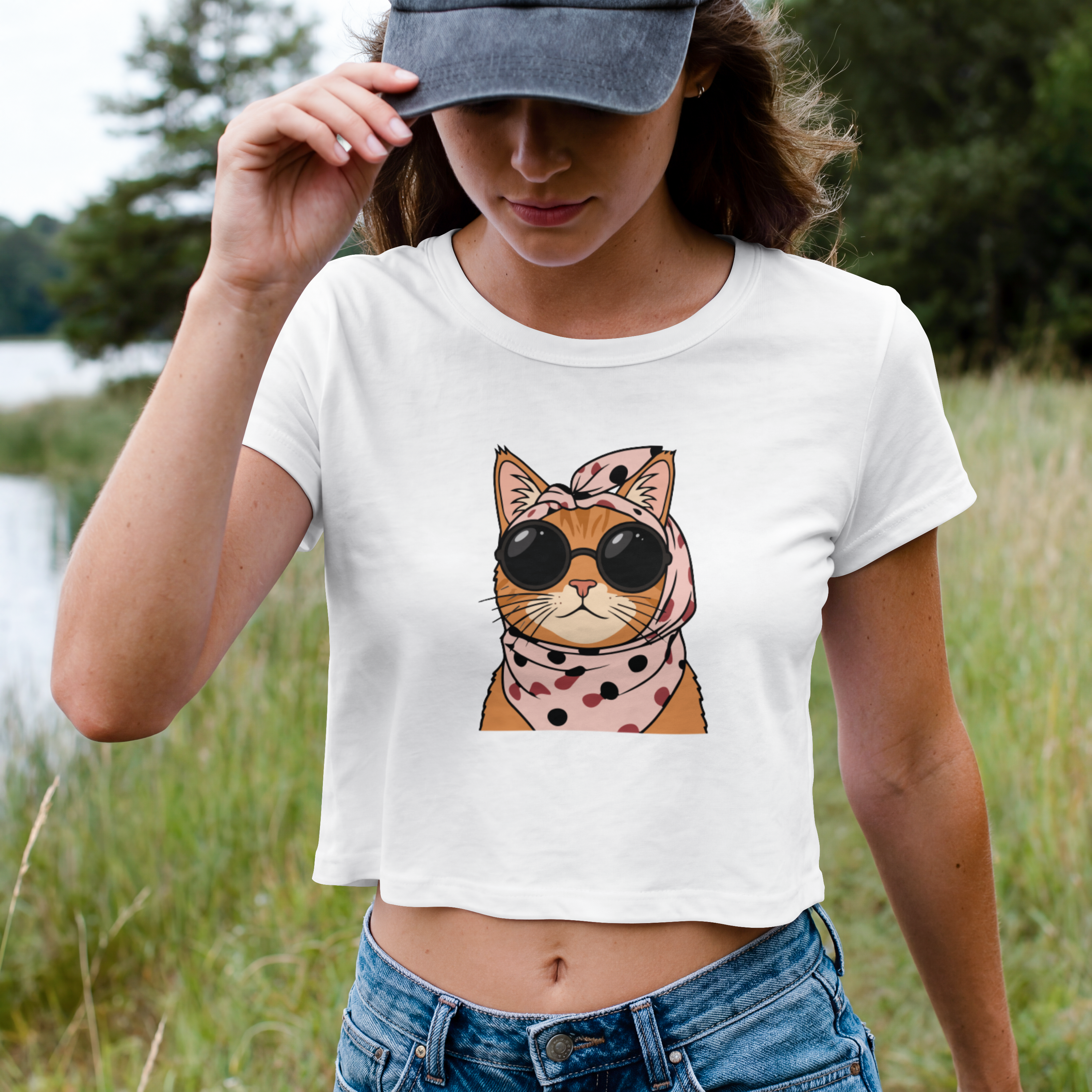 Saint Guas Mood Pet Capsule - Cool Cat Premium Crop T-Shirt