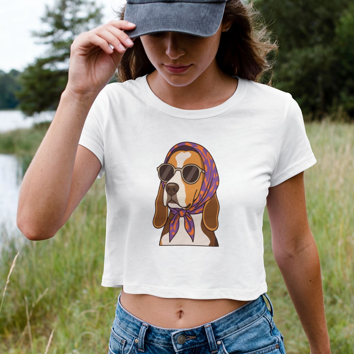 Saint Guas Mood Pet Capsule - Beagle Premium Crop T-Shirt