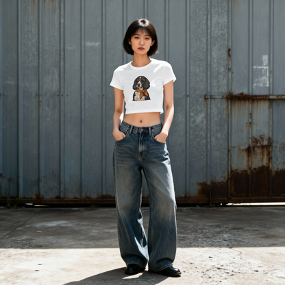 Saint Guas Mood Pet Capsule - Cocker Spaniel Premium Crop T-Shirt