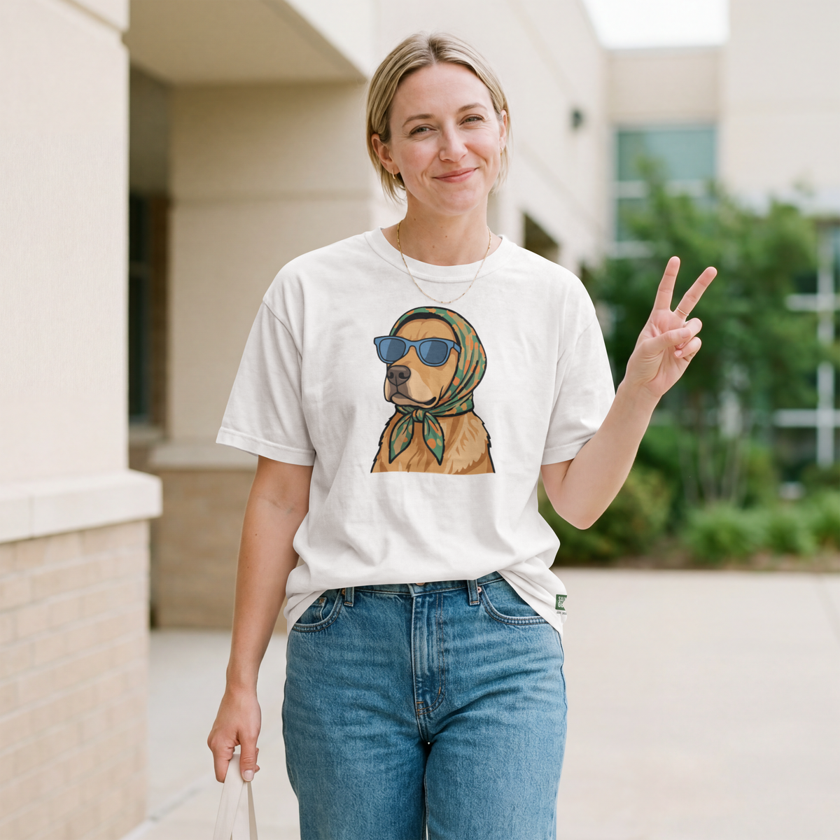Saint Guas Mood Pet Capsule – Golden Retriever Premium Oversize T-Shirt