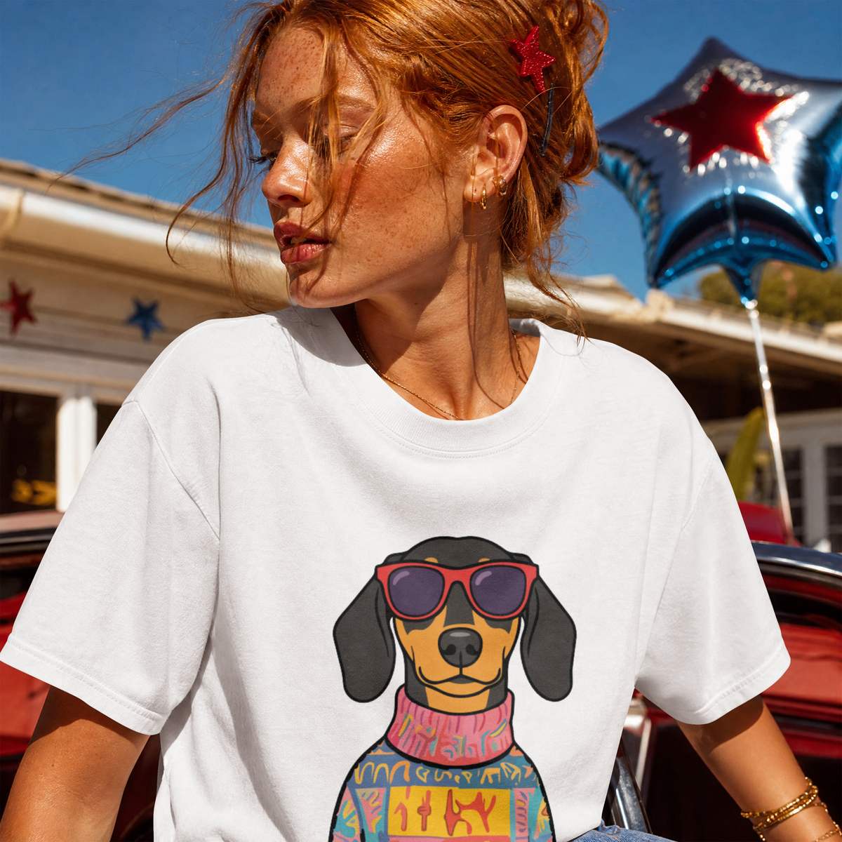 Saint Guas Mood Pet Capsule – Dachshund Premium Oversize T-Shirt