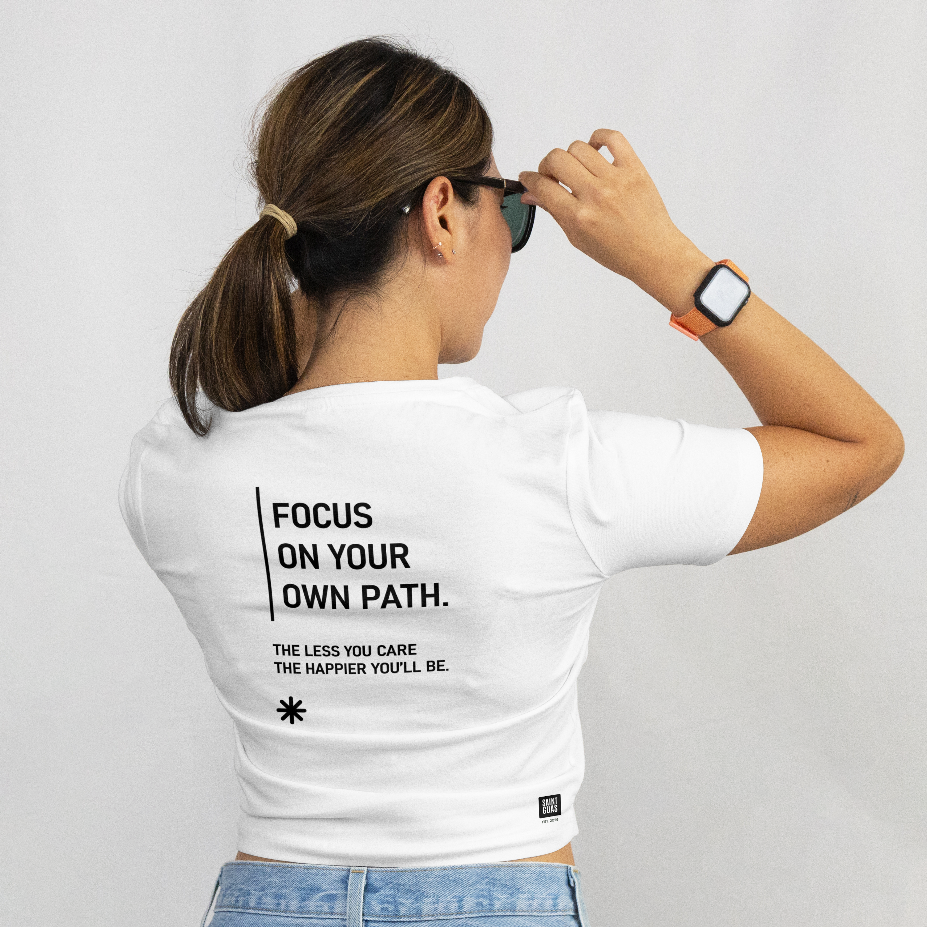 Saint Guas Statement Capsule -  Focus On Your Path Premium Crop T-Shirt