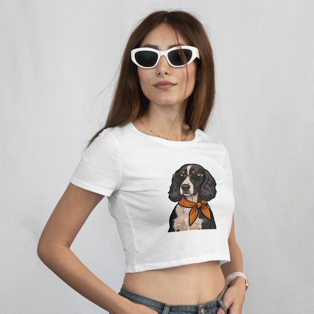 Saint Guas Mood Pet Capsule - Cocker Spaniel Premium Crop T-Shirt