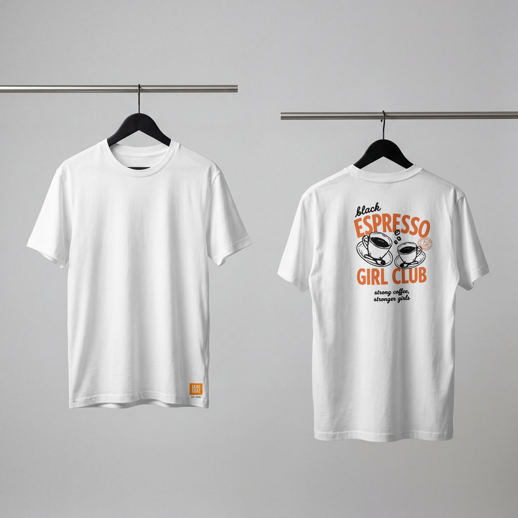 Saint Guas Statement Capsule – Espresso Girl Club Premium Oversize T-Shirt