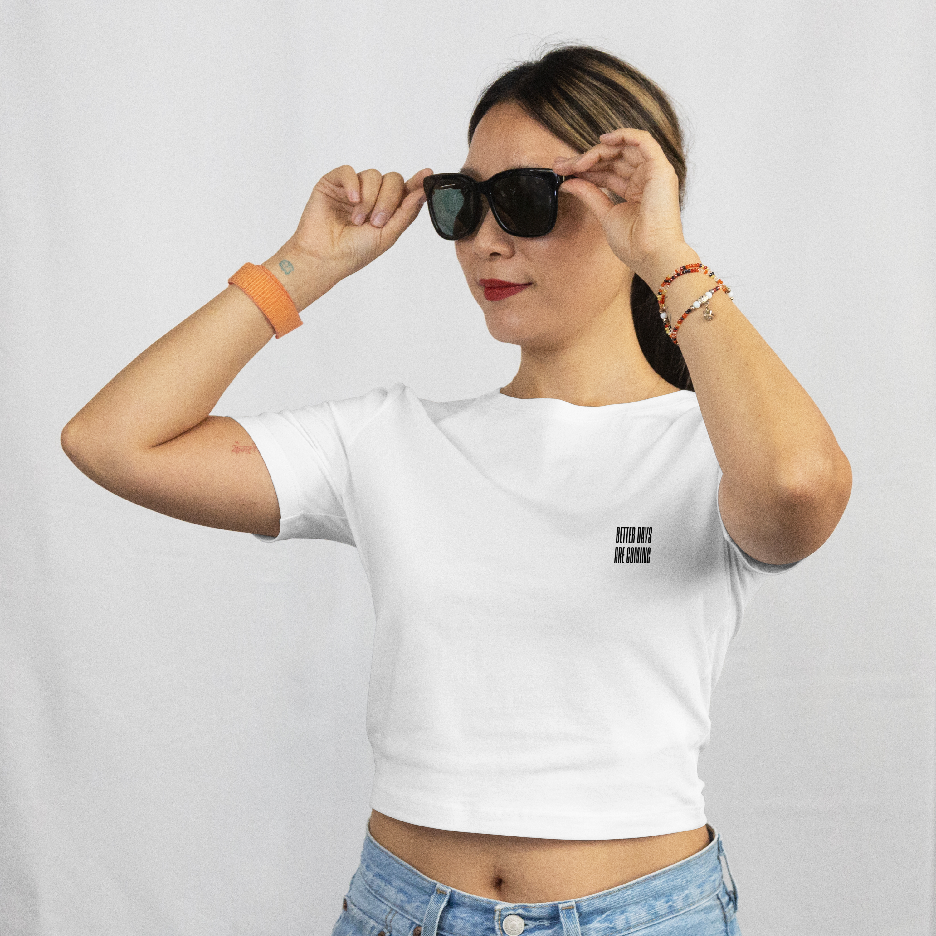 Saint Guas Statement Capsule - Better Days Are Coming Premium Crop T-Shirt