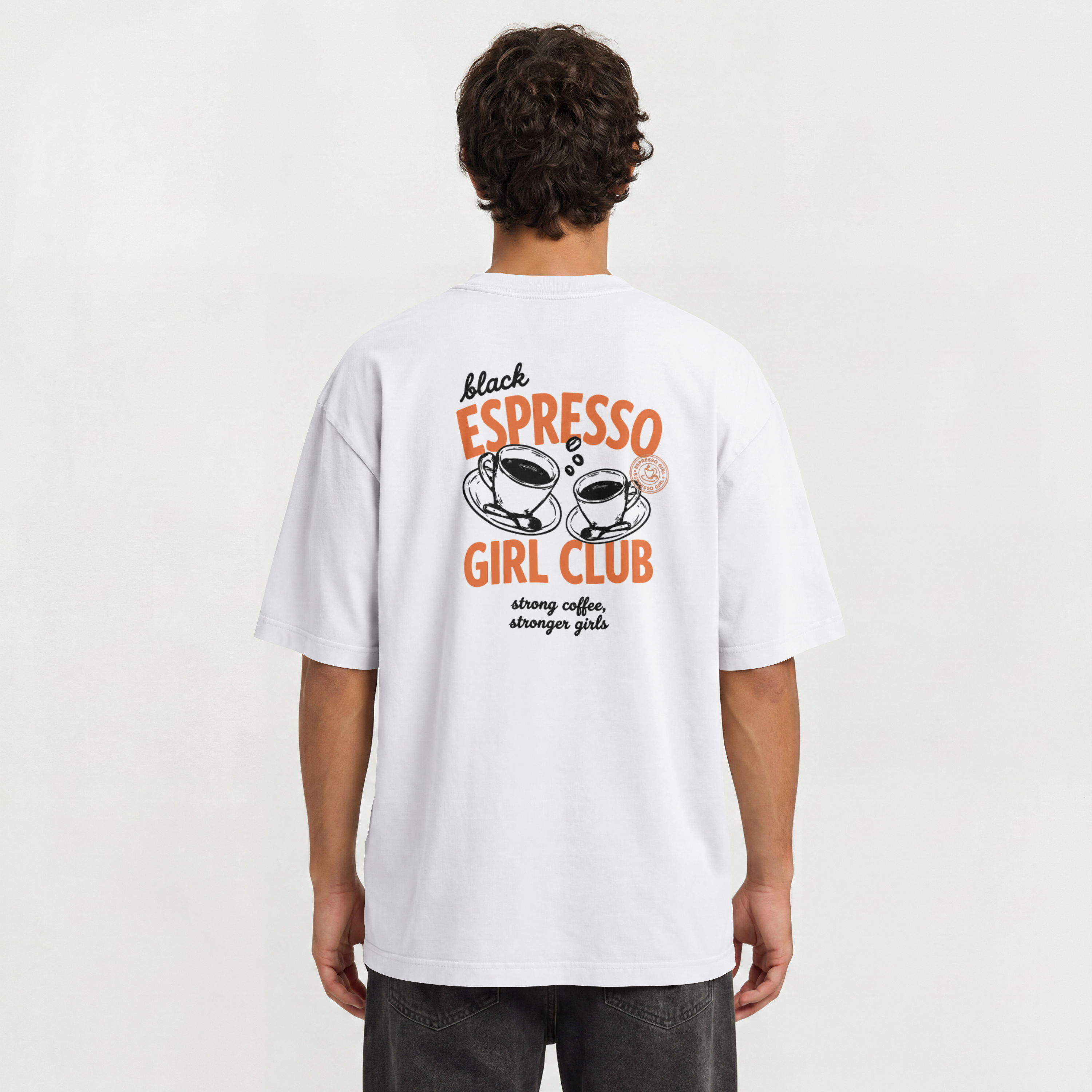 Saint Guas Statement Capsule – Espresso Girl Club Premium Oversize T-Shirt