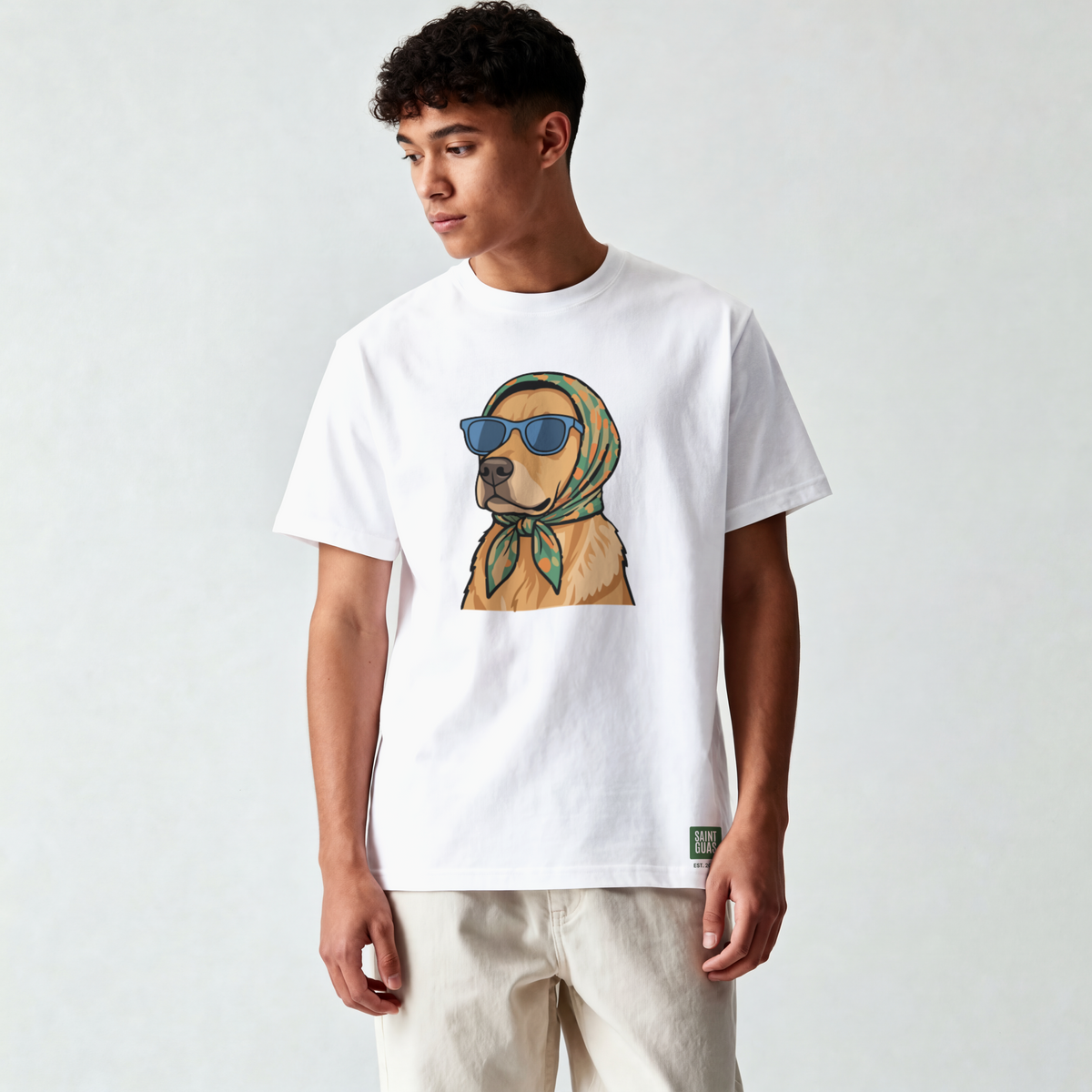 Saint Guas Mood Pet Capsule – Golden Retriever Premium Oversize T-Shirt