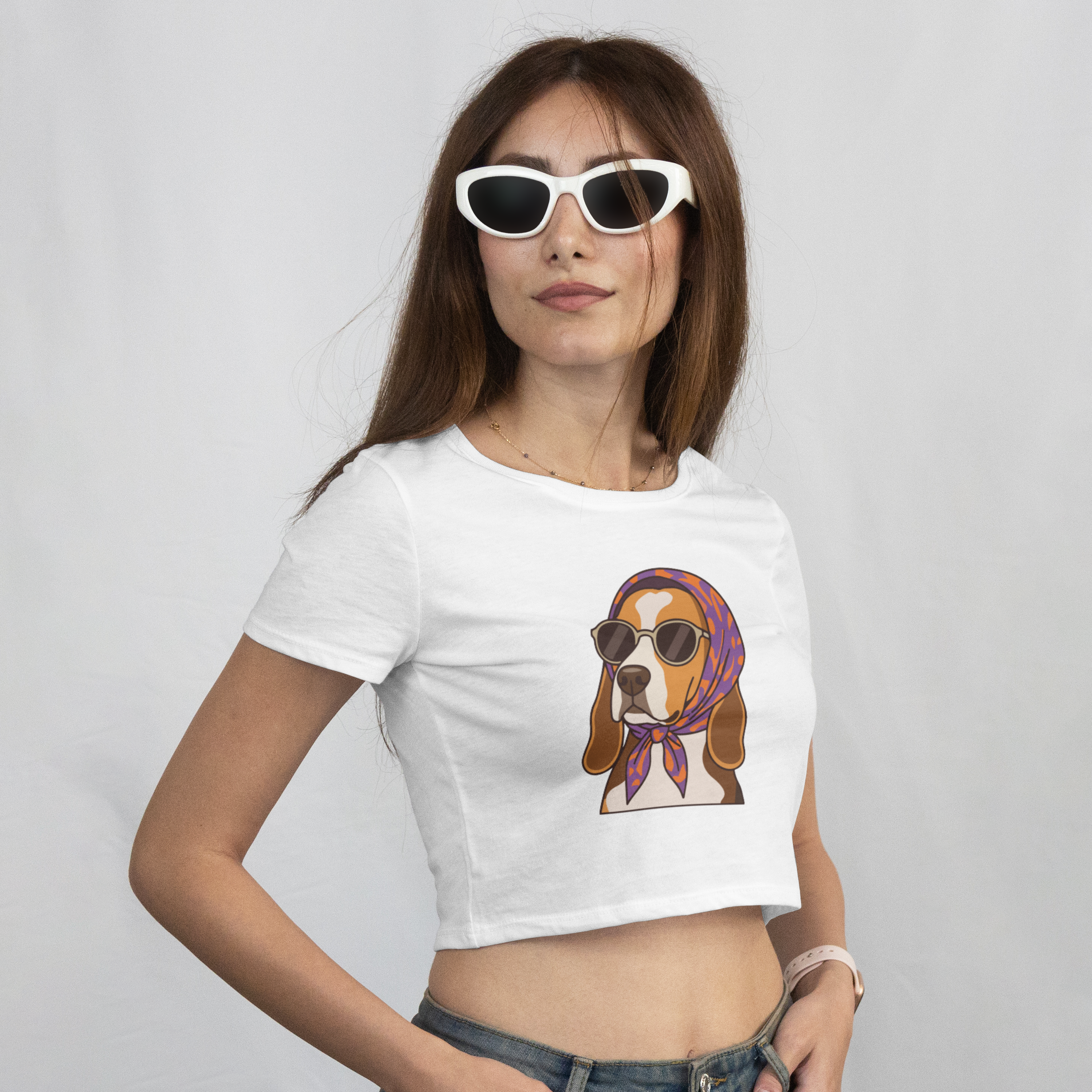 Saint Guas Mood Pet Capsule - Beagle Premium Crop T-Shirt