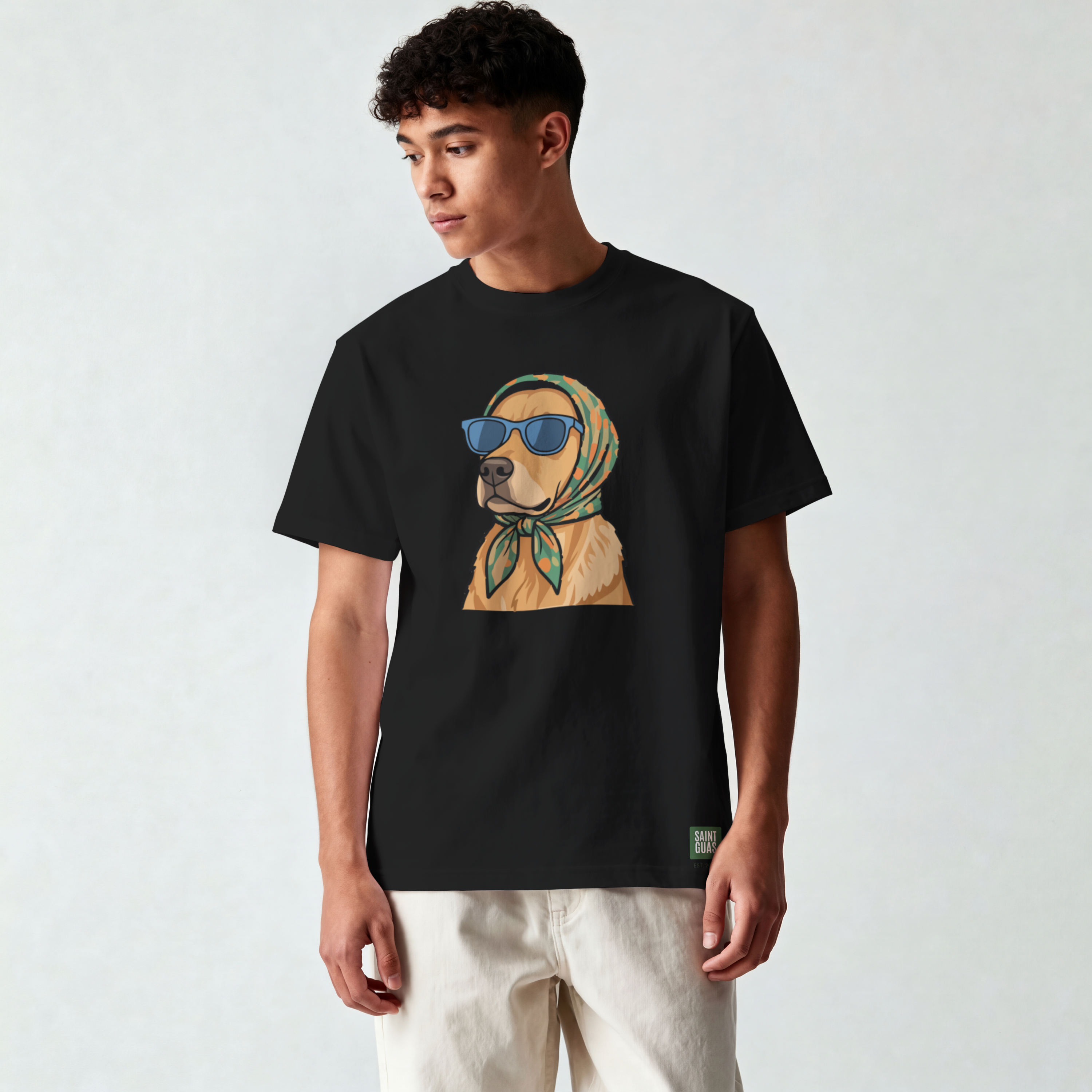 Saint Guas Mood Pet Capsule – Golden Retriever Premium Oversize T-Shirt
