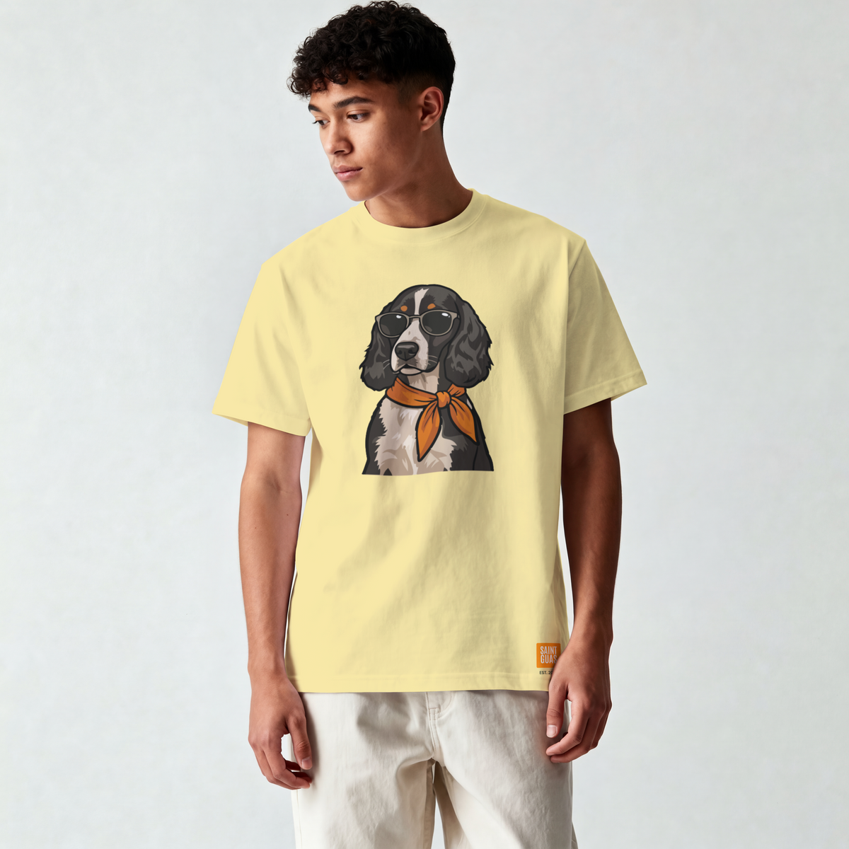 Saint Guas Mood Pet Capsule – Cocker Spaniel Premium Oversize T-Shirt