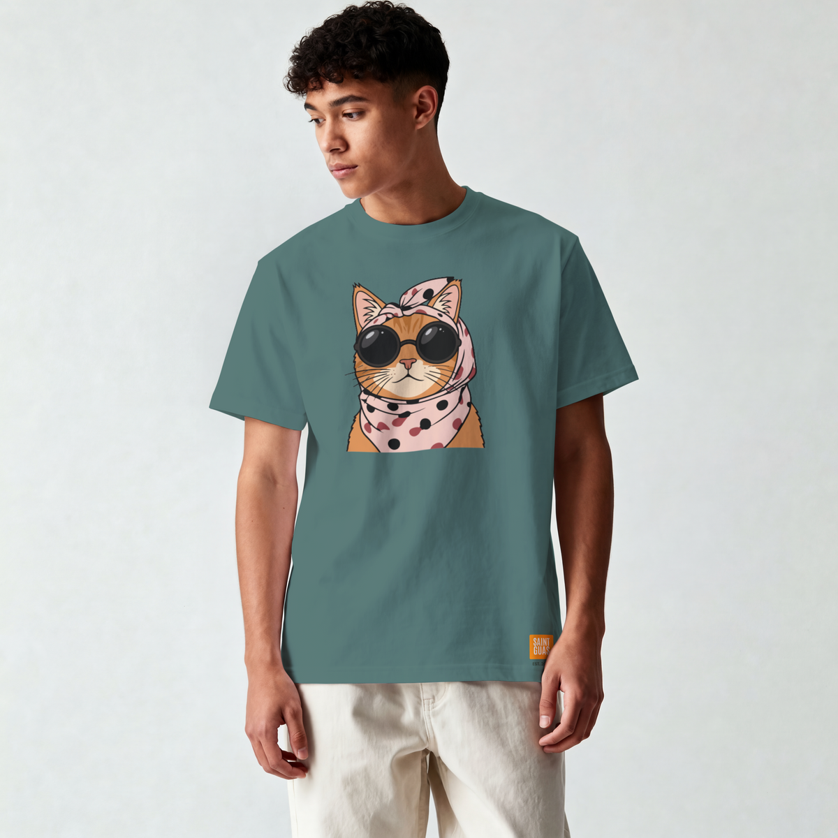 Saint Guas Mood Pet Capsule – Cool Cat Premium Oversize T-Shirt