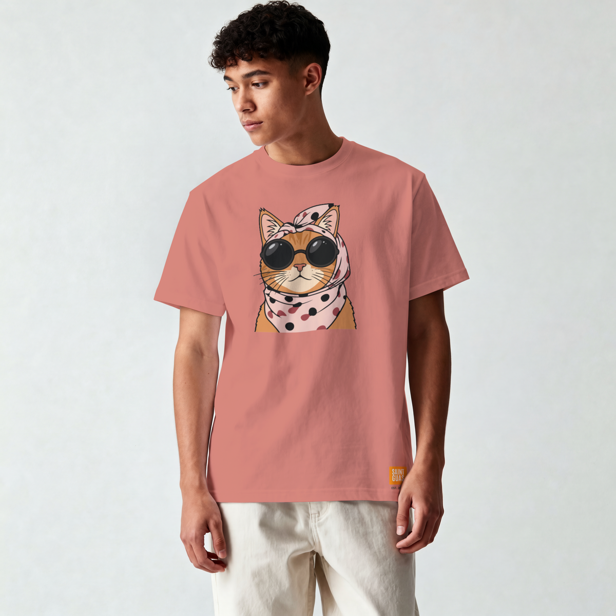 Saint Guas Mood Pet Capsule – Cool Cat Premium Oversize T-Shirt