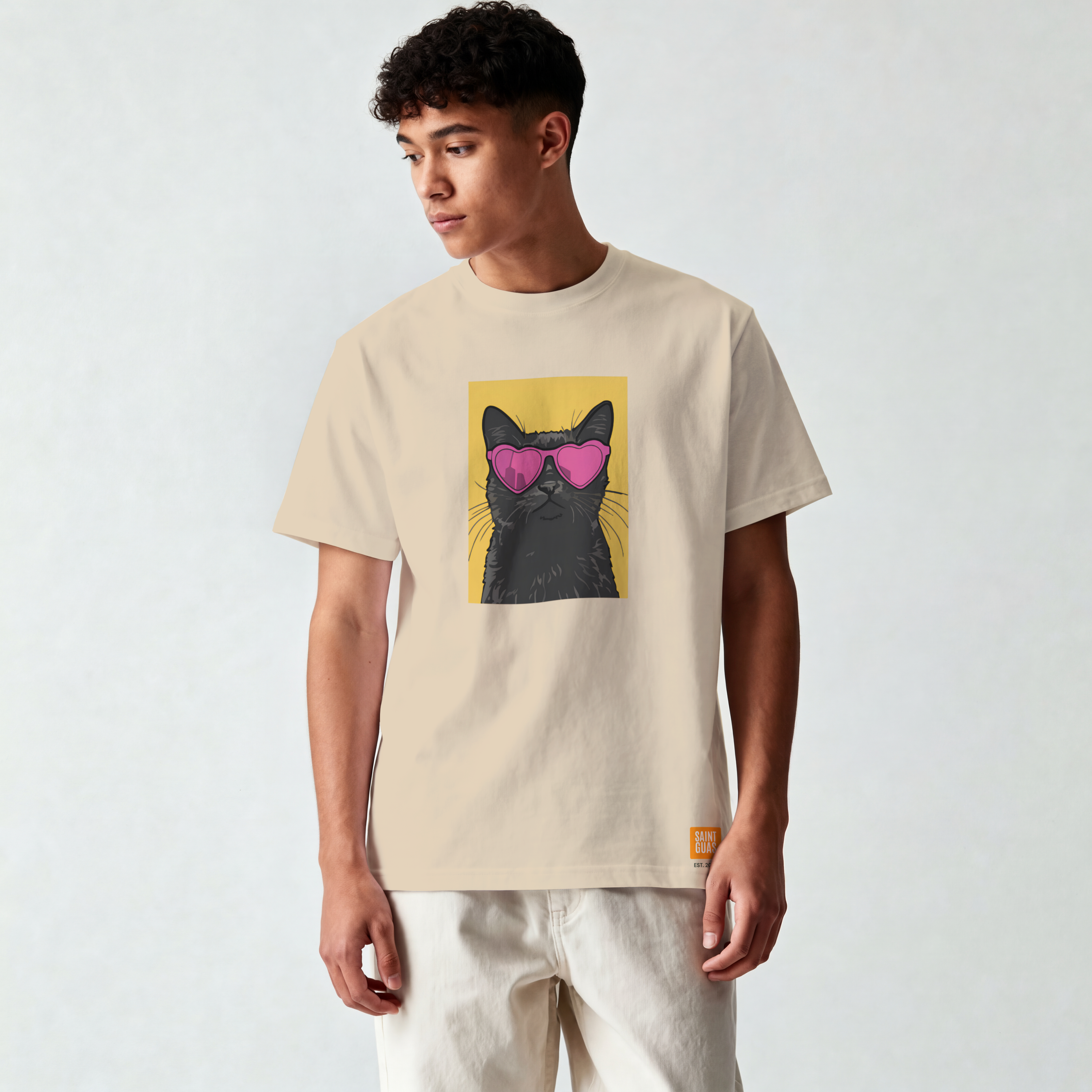 Saint Guas Mood Pet Capsule – Cat Club Premium Oversize T-Shirt