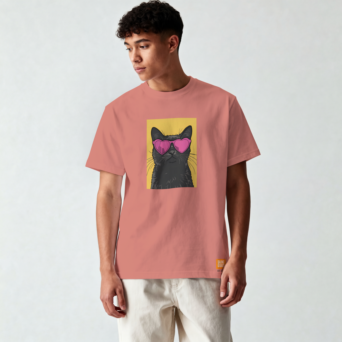 Saint Guas Mood Pet Capsule – Cat Club Premium Oversize T-Shirt