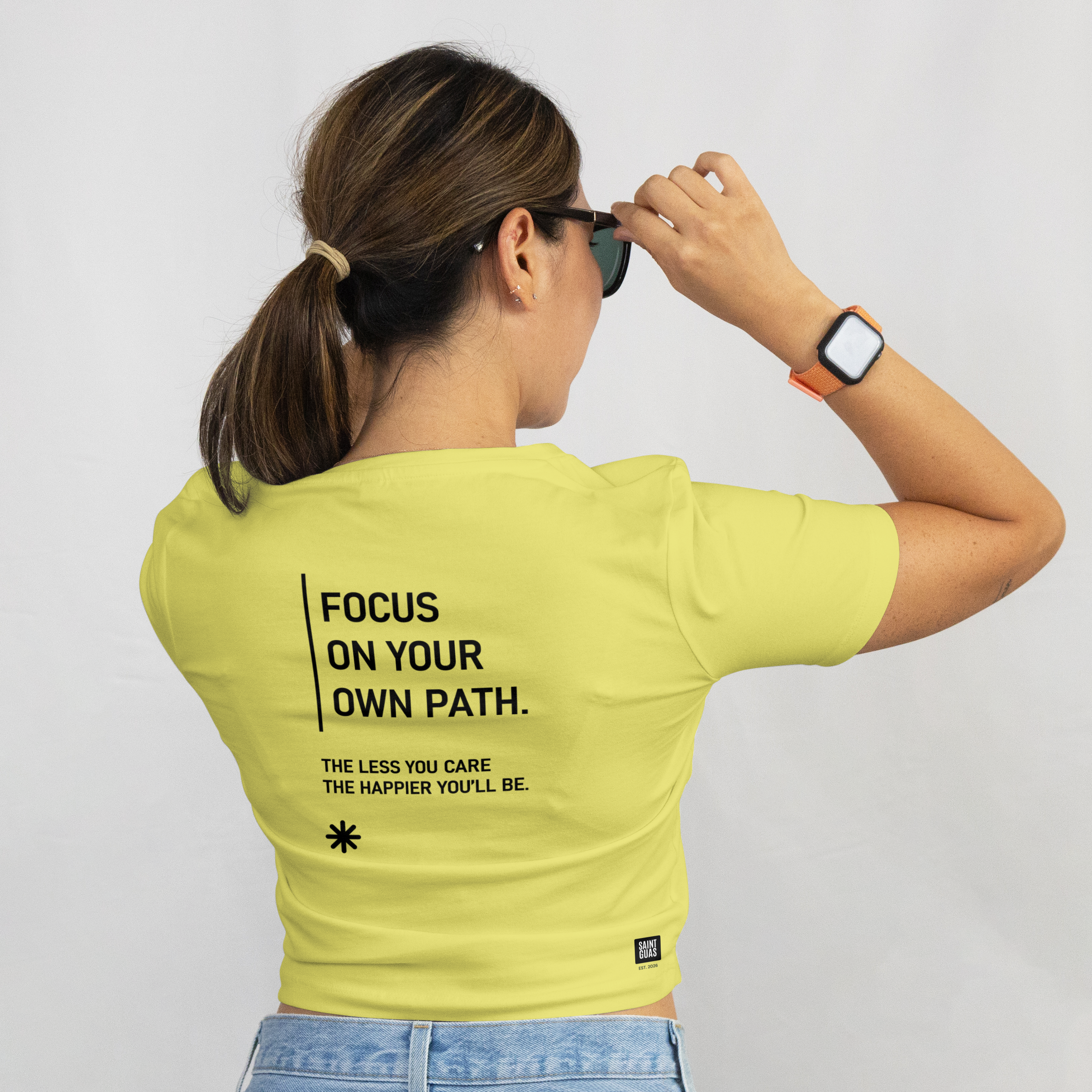 Saint Guas Statement Capsule -  Focus On Your Path Premium Crop T-Shirt