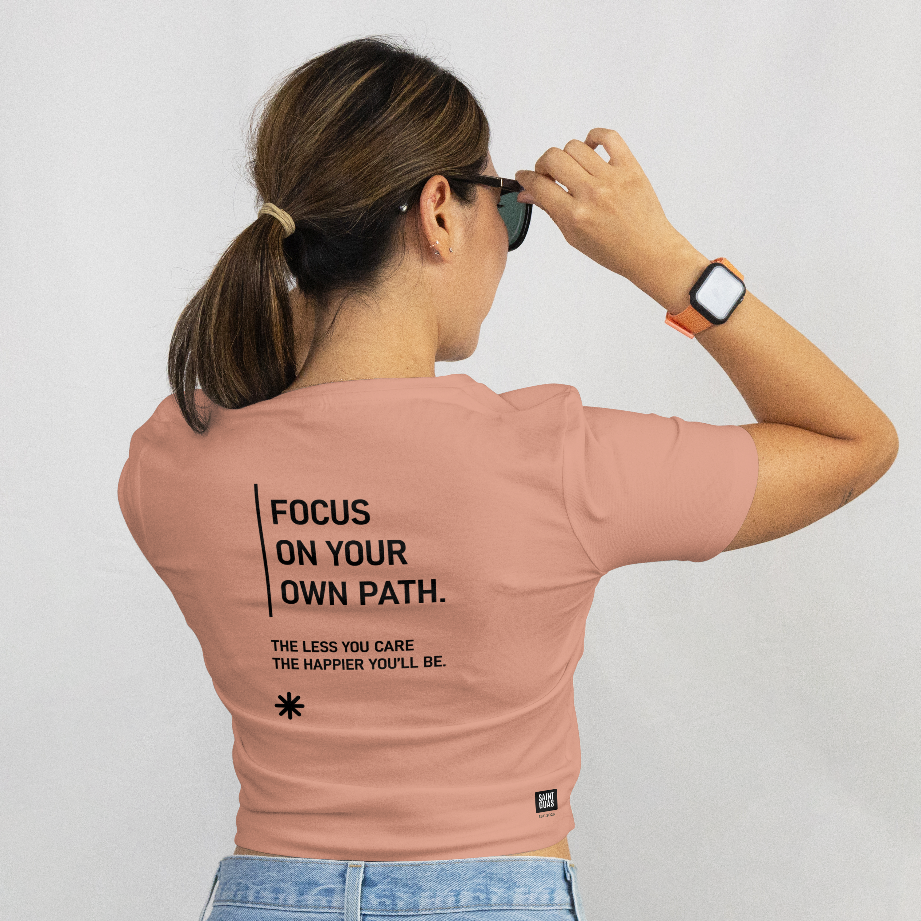 Saint Guas Statement Capsule -  Focus On Your Path Premium Crop T-Shirt