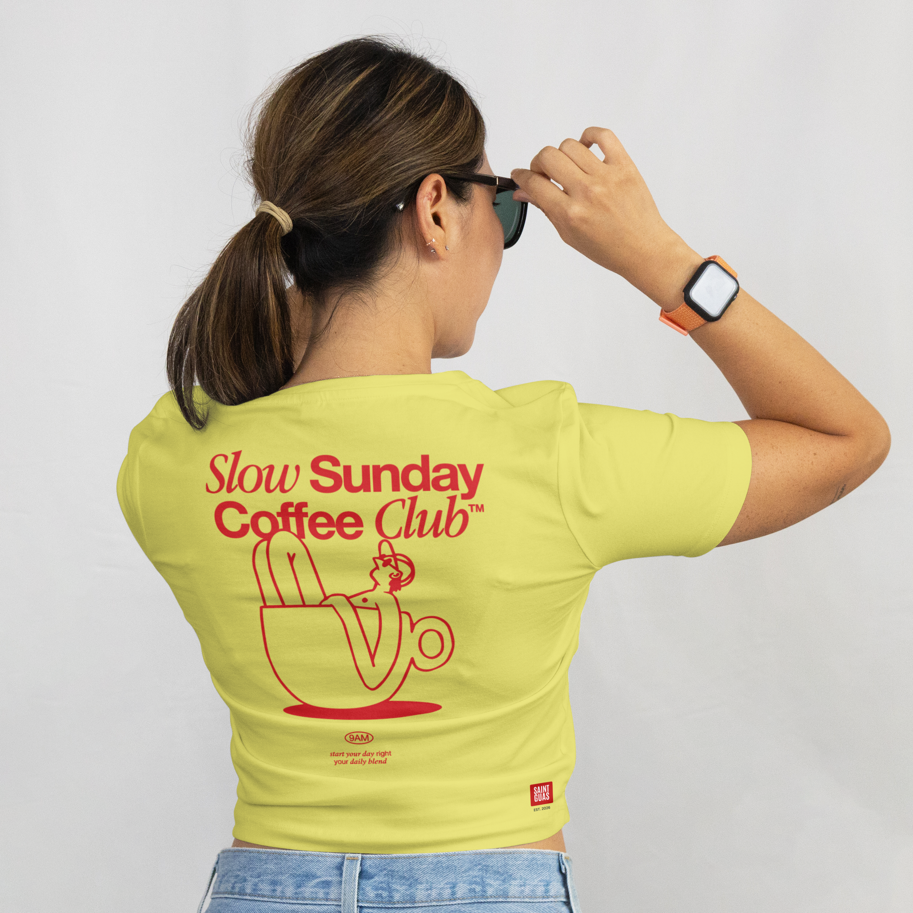Saint Guas Statement Capsule -  Slow Sunday Premium Crop T-Shirt