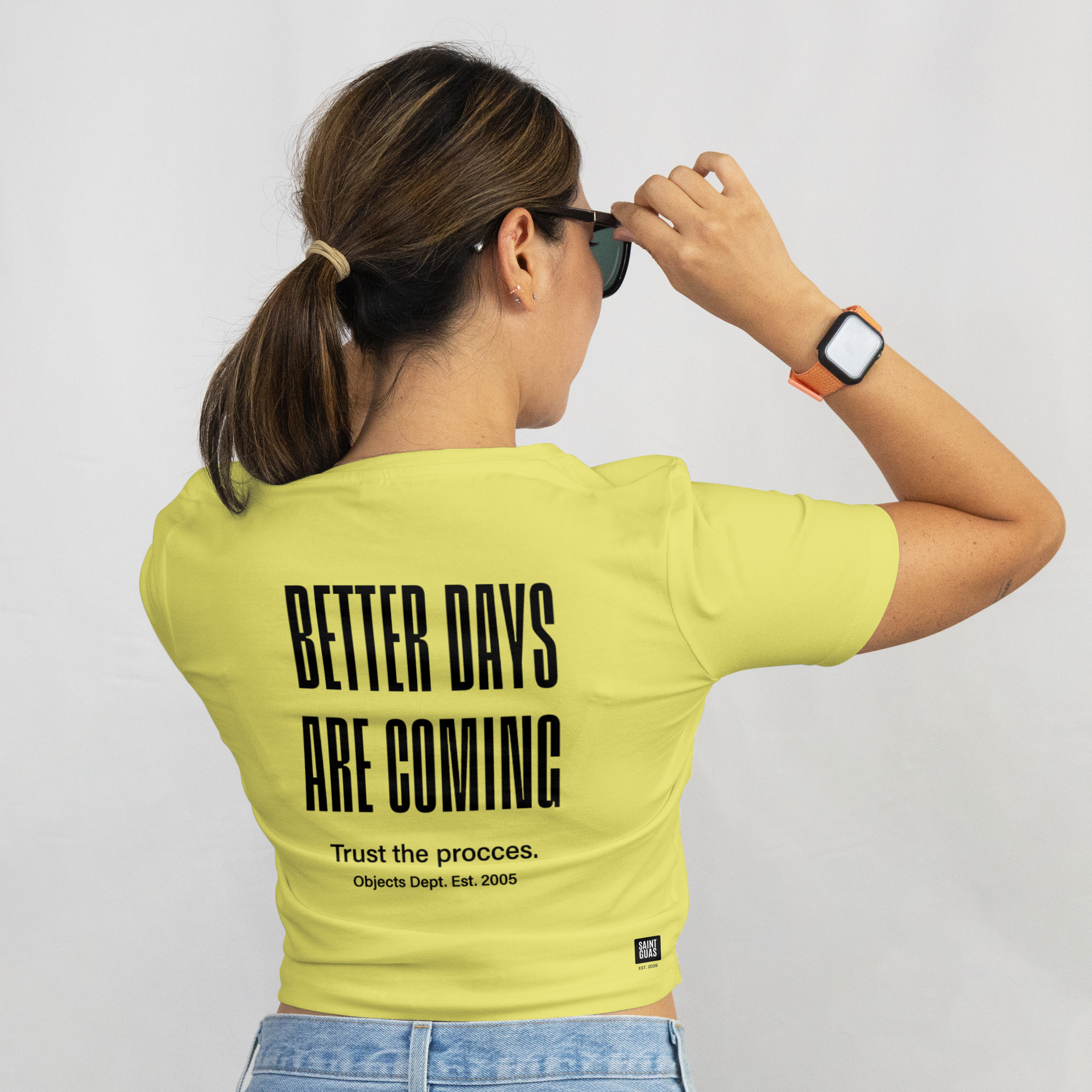 Saint Guas Statement Capsule - Better Days Are Coming Premium Crop T-Shirt