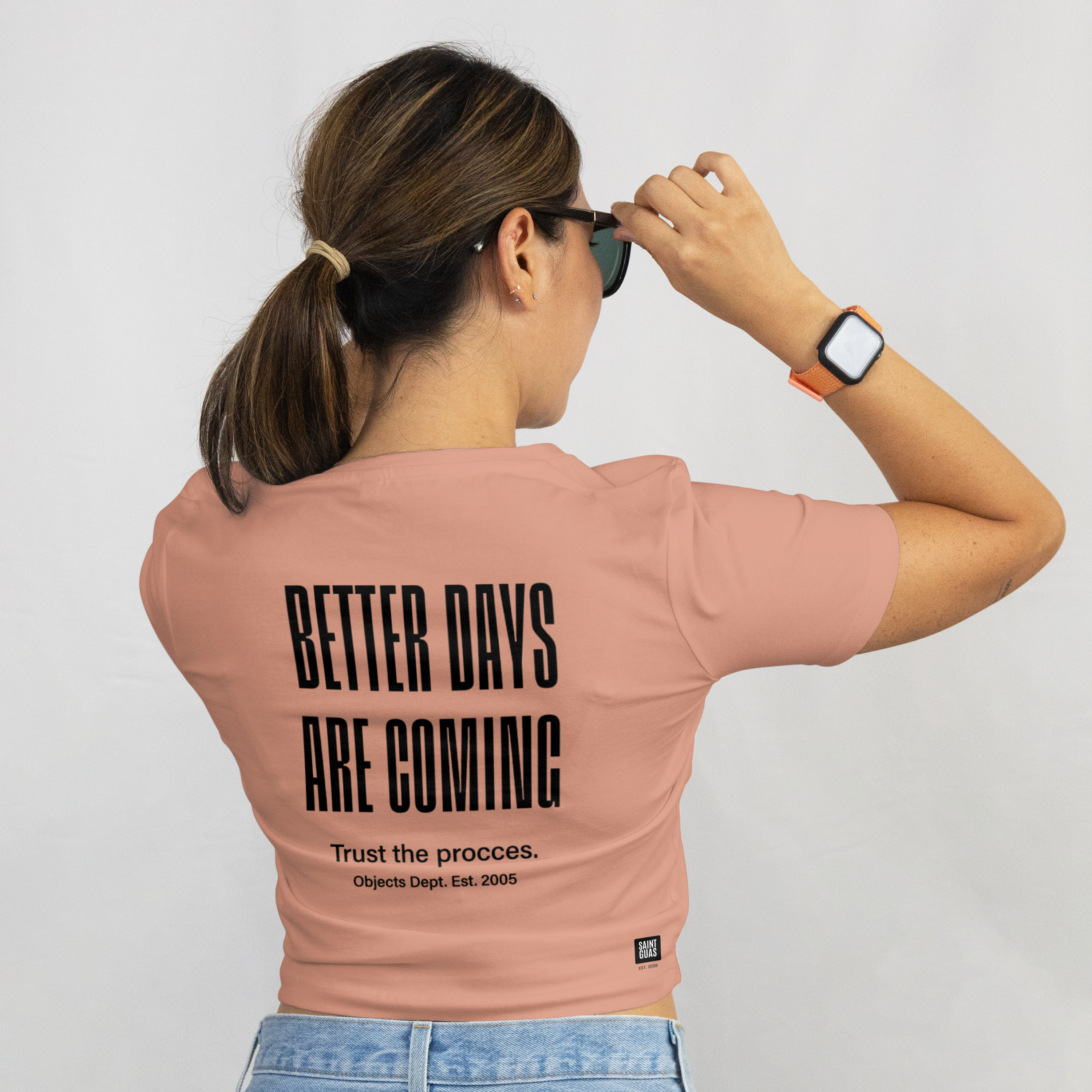 Saint Guas Statement Capsule - Better Days Are Coming Premium Crop T-Shirt