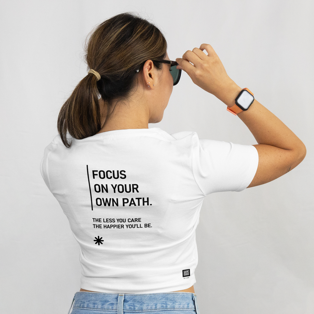 Saint Guas Statement Capsule -  Focus On Your Path Premium Crop T-Shirt