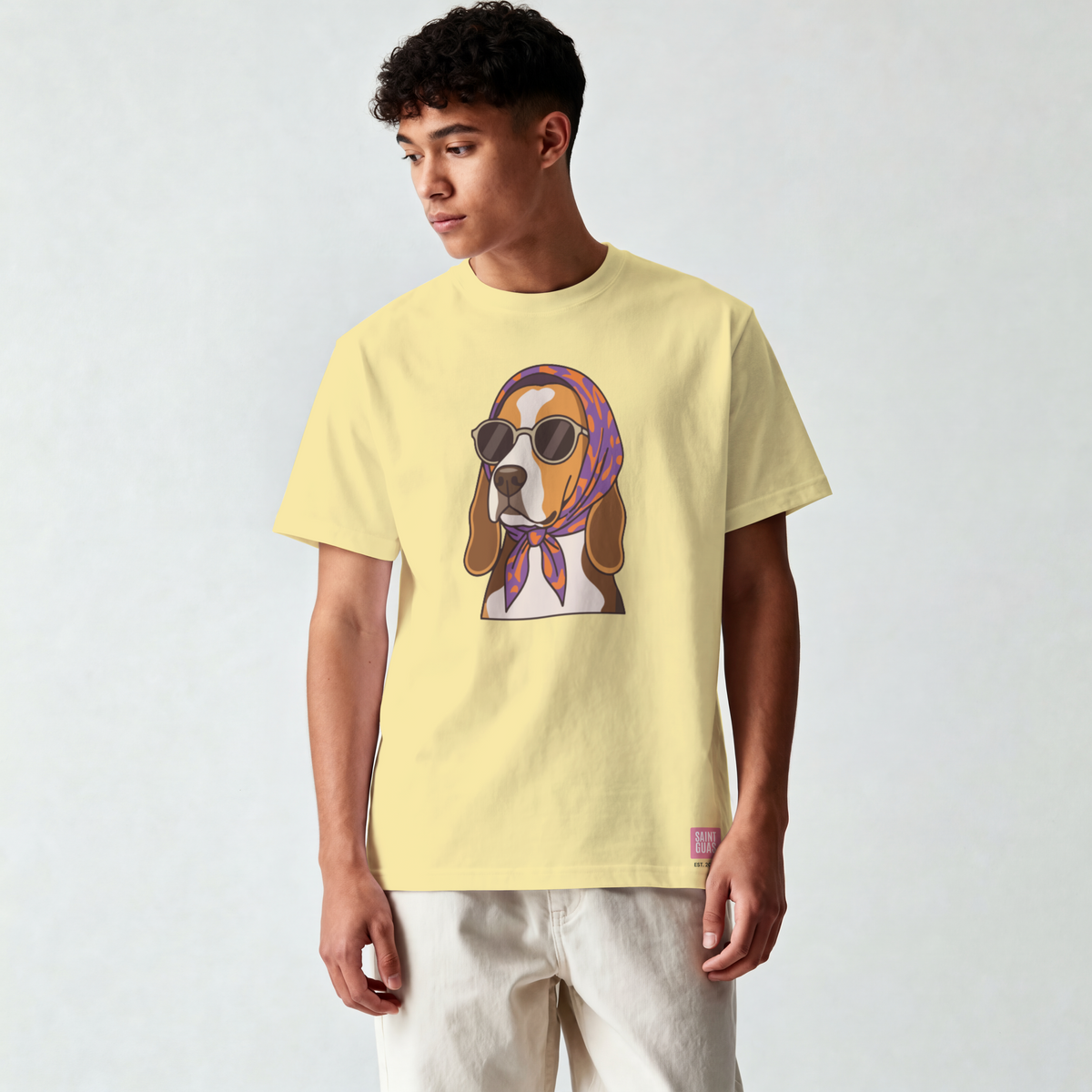 Saint Guas Mood Pet Capsule – Beagle Premium Oversize T-Shirt