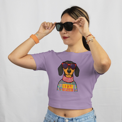 Saint Guas Mood Pet Capsule - Dachshund Premium Crop T-Shirt