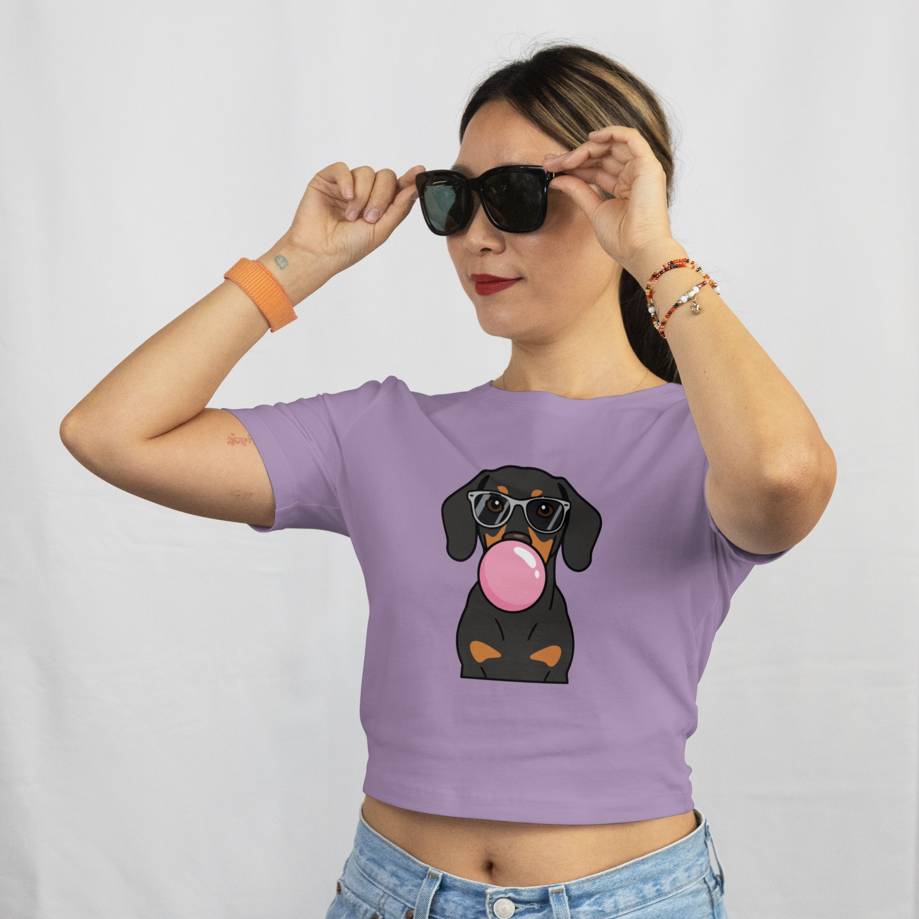 Saint Guas Mood Pet Capsule - Black Lab Premium Crop T-Shirt
