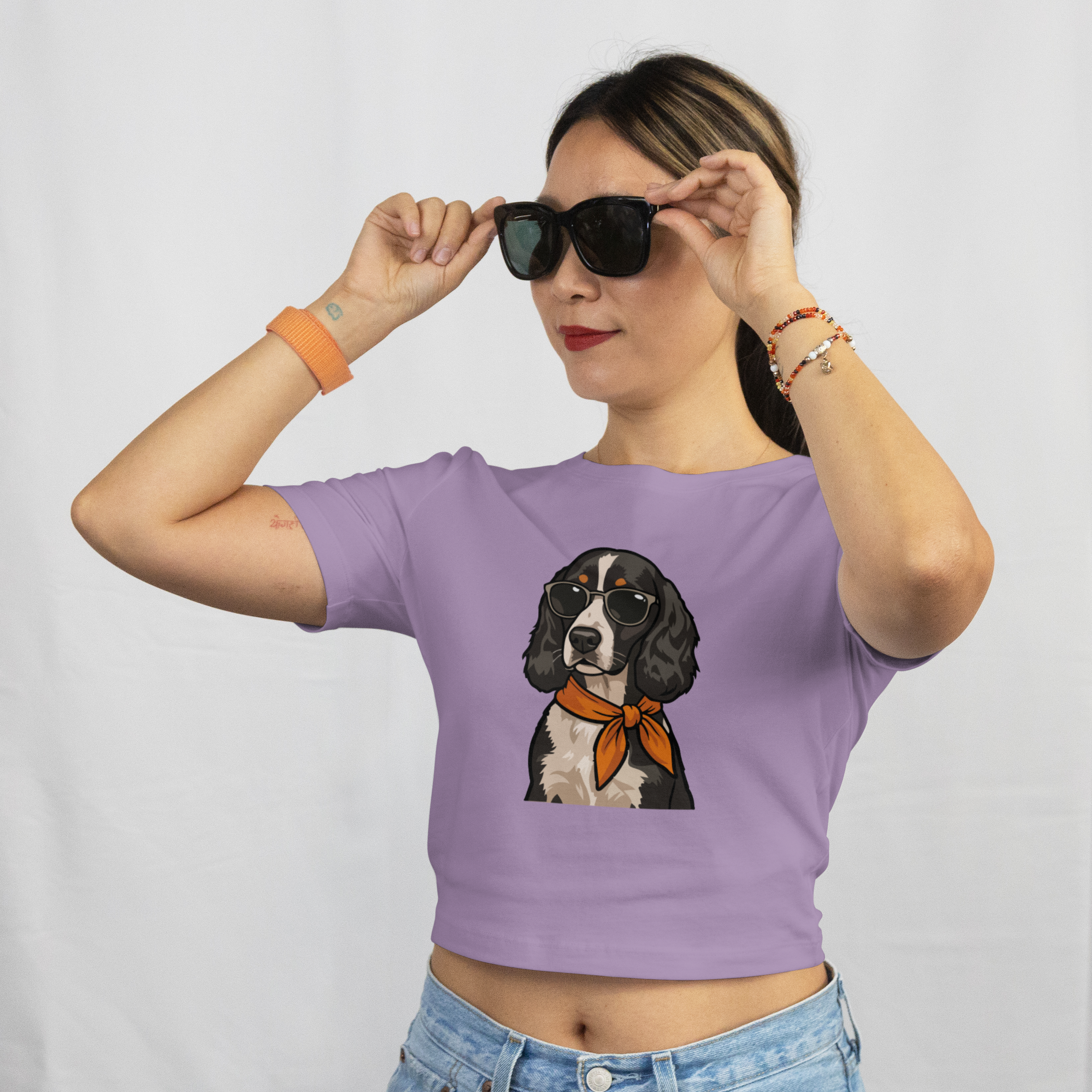Saint Guas Mood Pet Capsule - Cocker Spaniel Premium Crop T-Shirt