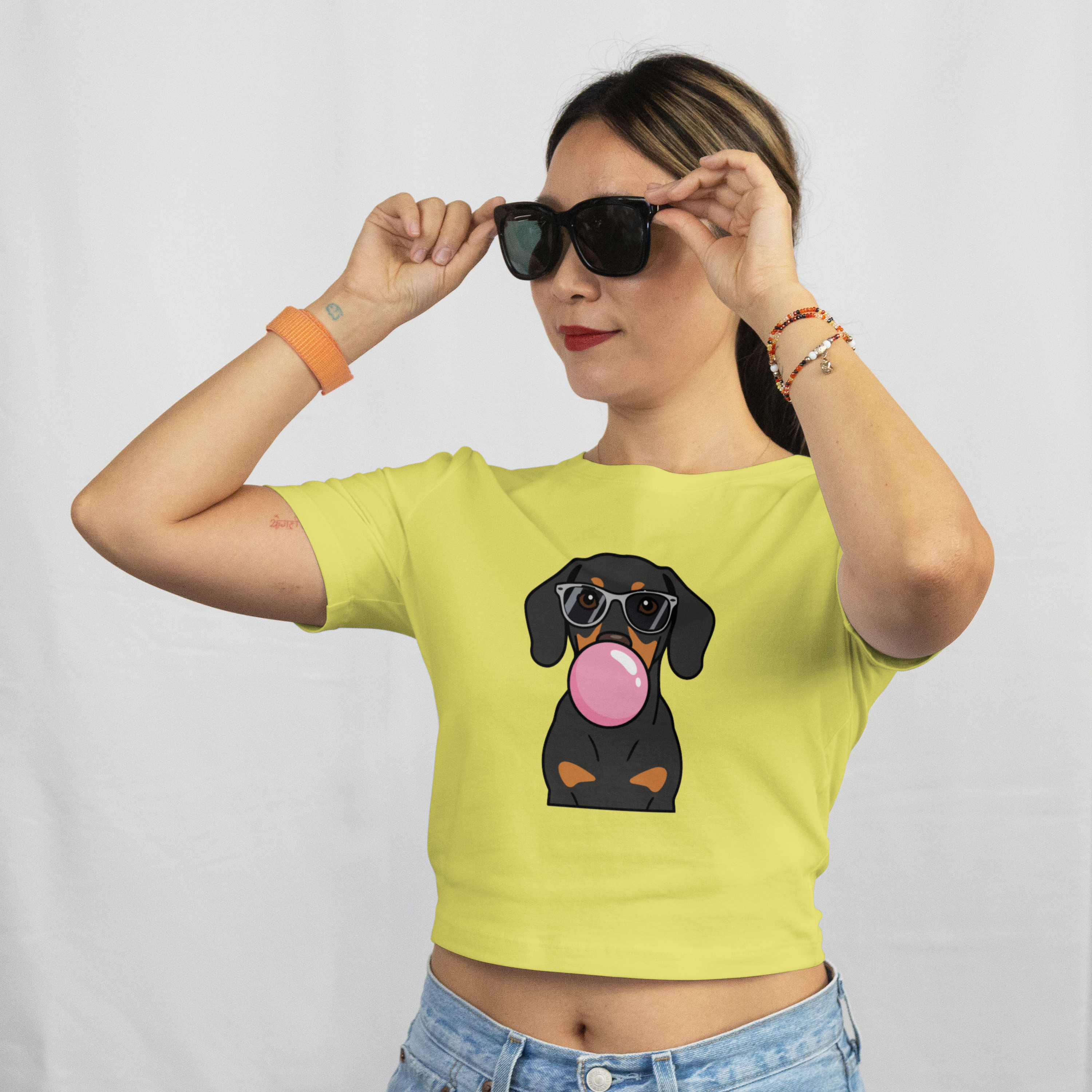 Saint Guas Mood Pet Capsule - Black Lab Premium Crop T-Shirt