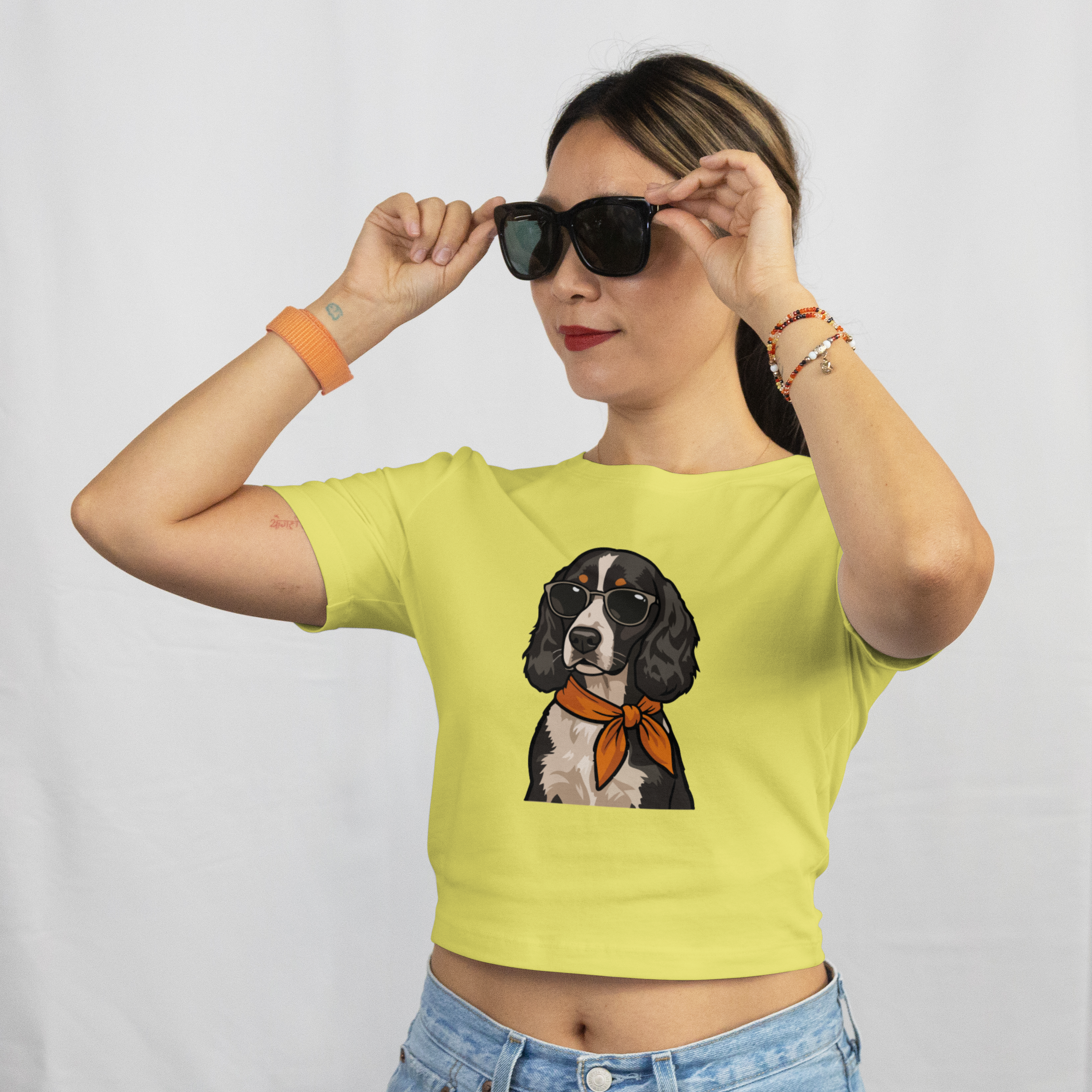 Saint Guas Mood Pet Capsule - Cocker Spaniel Premium Crop T-Shirt