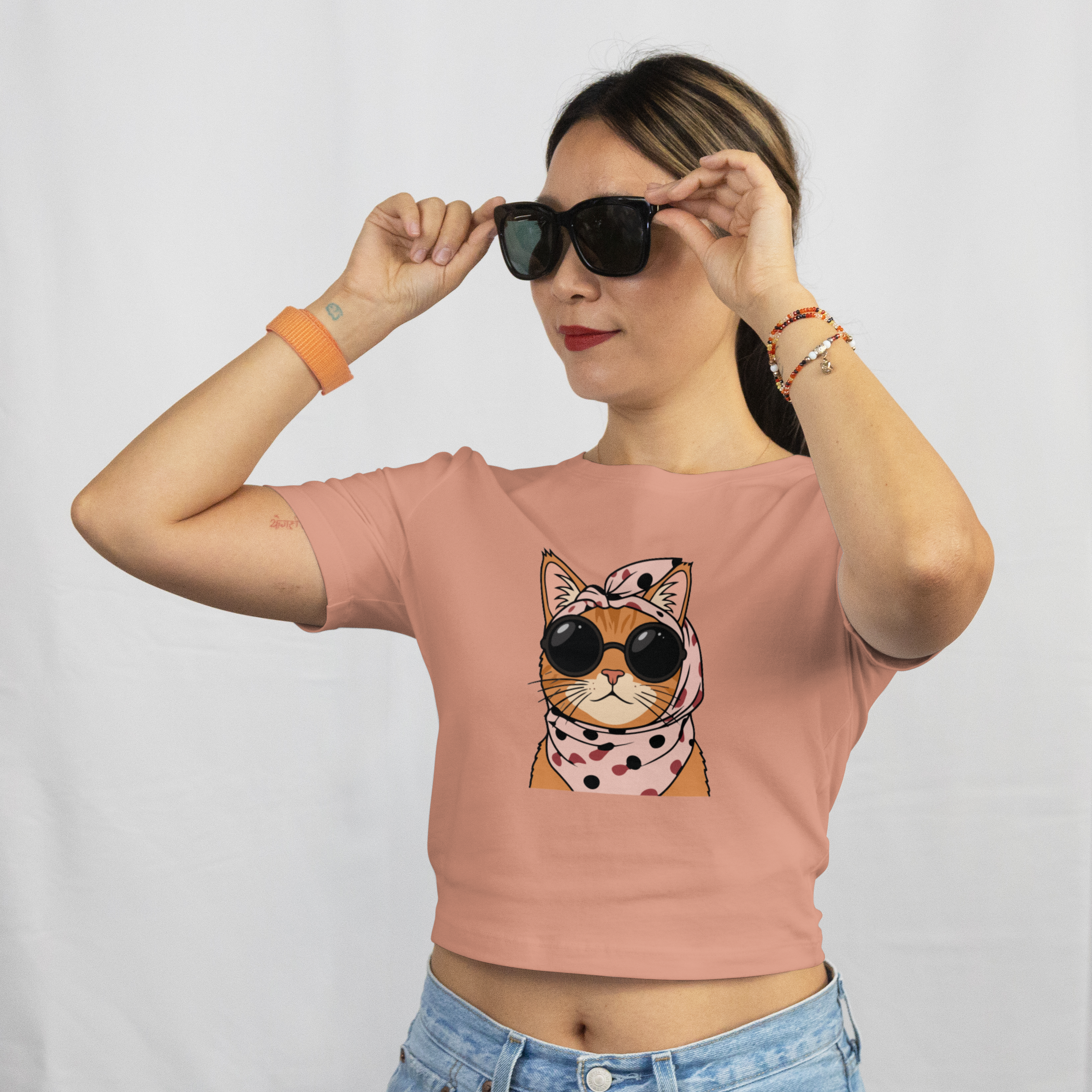 Saint Guas Mood Pet Capsule - Cool Cat Premium Crop T-Shirt