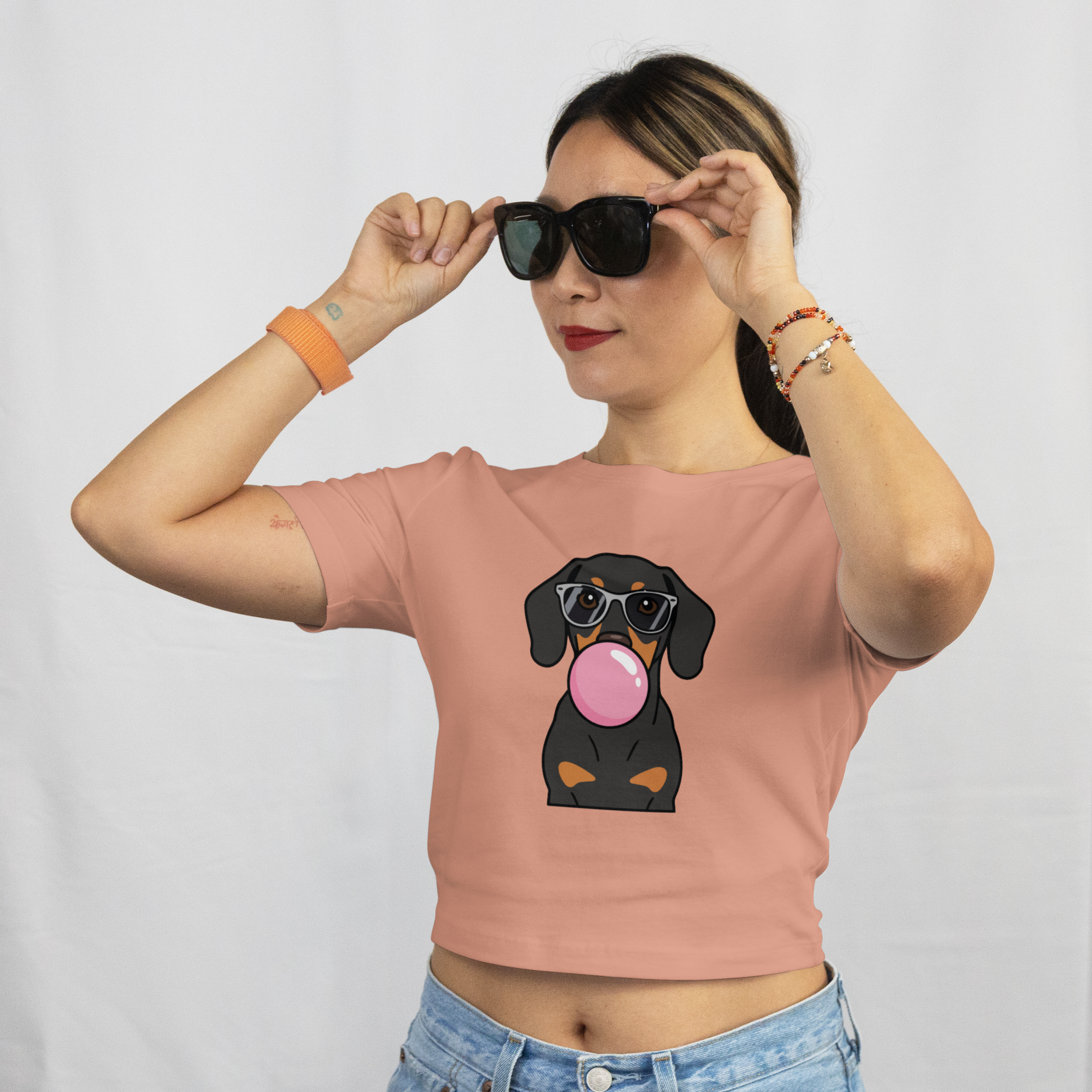 Saint Guas Mood Pet Capsule - Black Lab Premium Crop T-Shirt