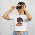 Saint Guas Mood Pet Capsule - Dachshund Premium Crop T-Shirt