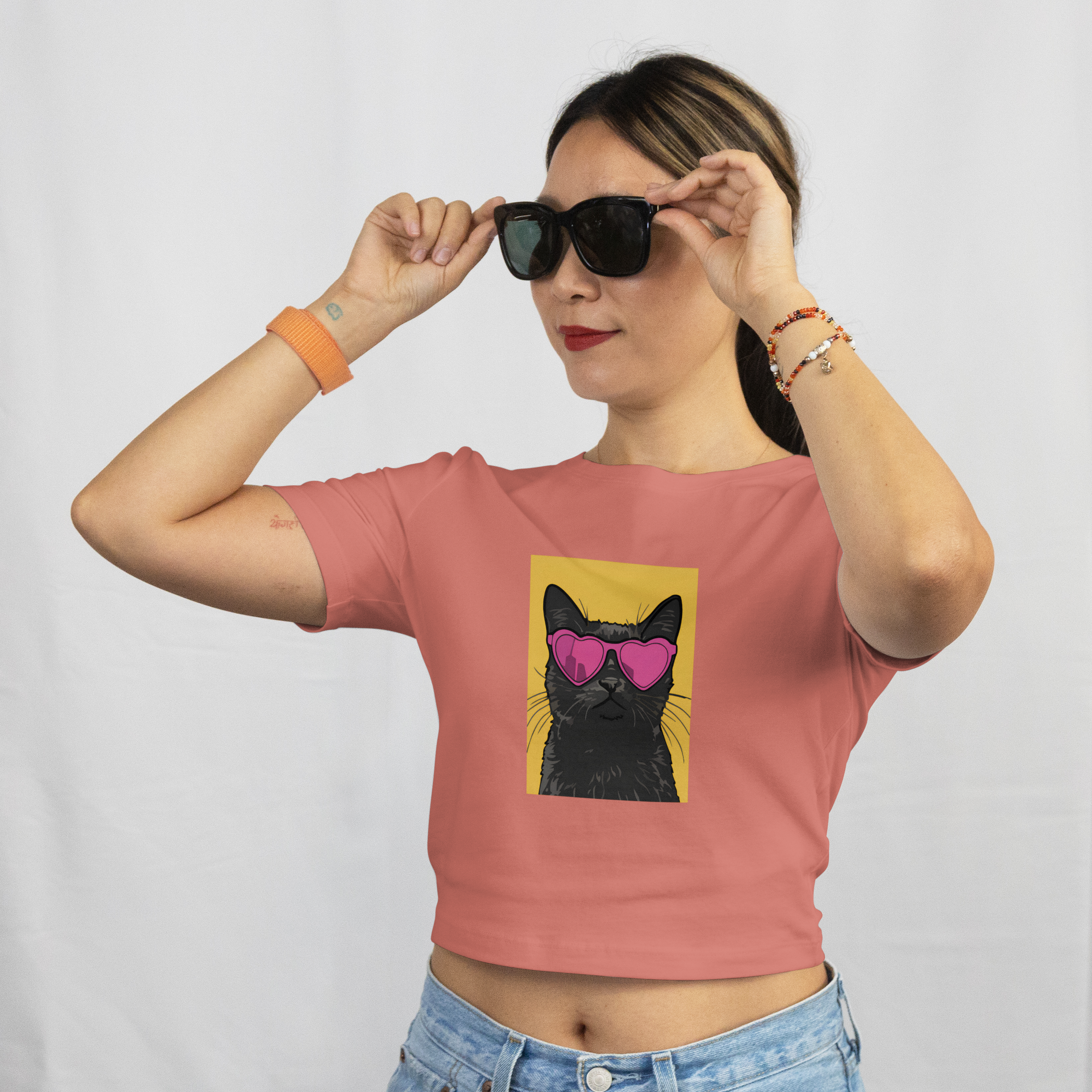Saint Guas Mood Pet Capsule - Cat Club Premium Crop T-Shirt
