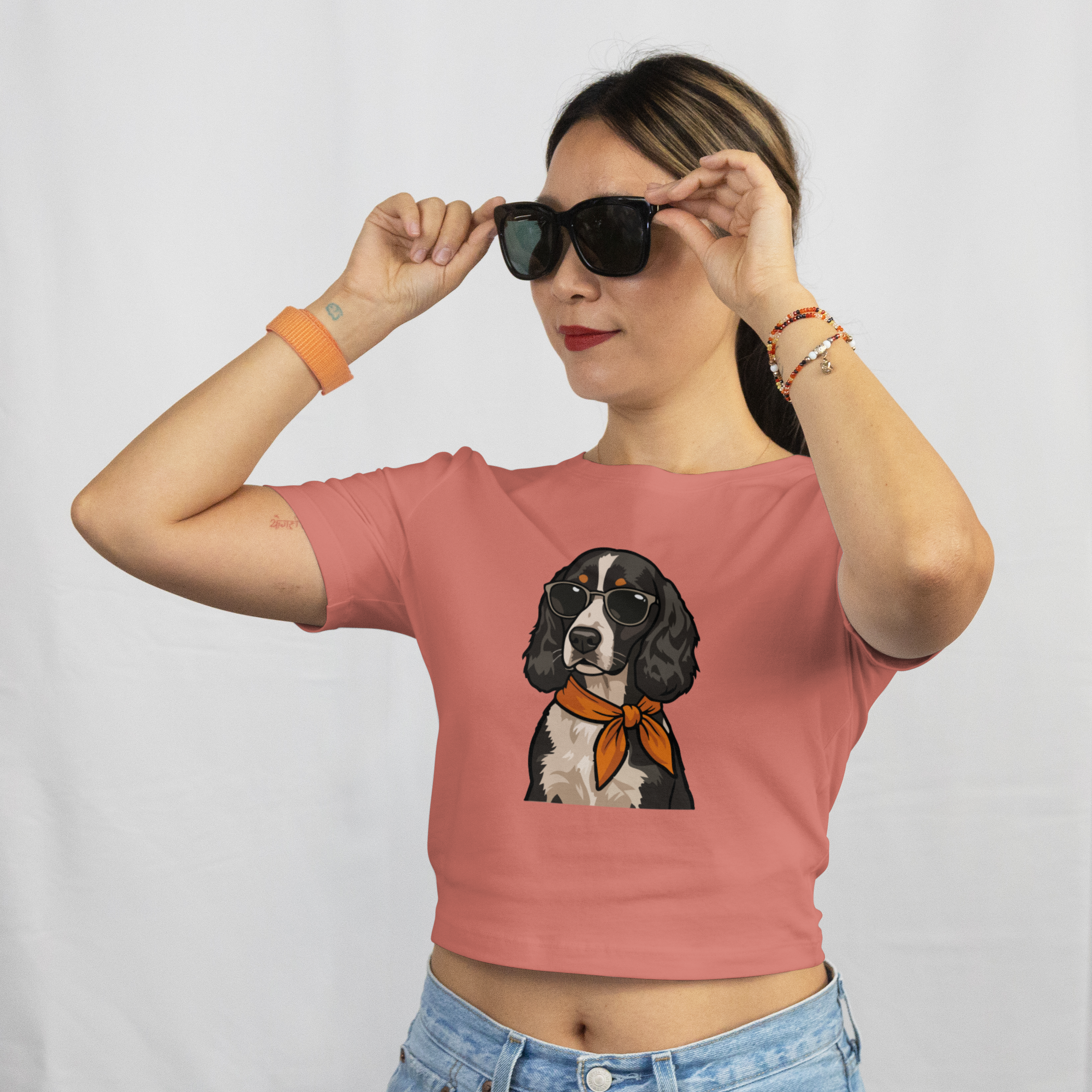 Saint Guas Mood Pet Capsule - Cocker Spaniel Premium Crop T-Shirt