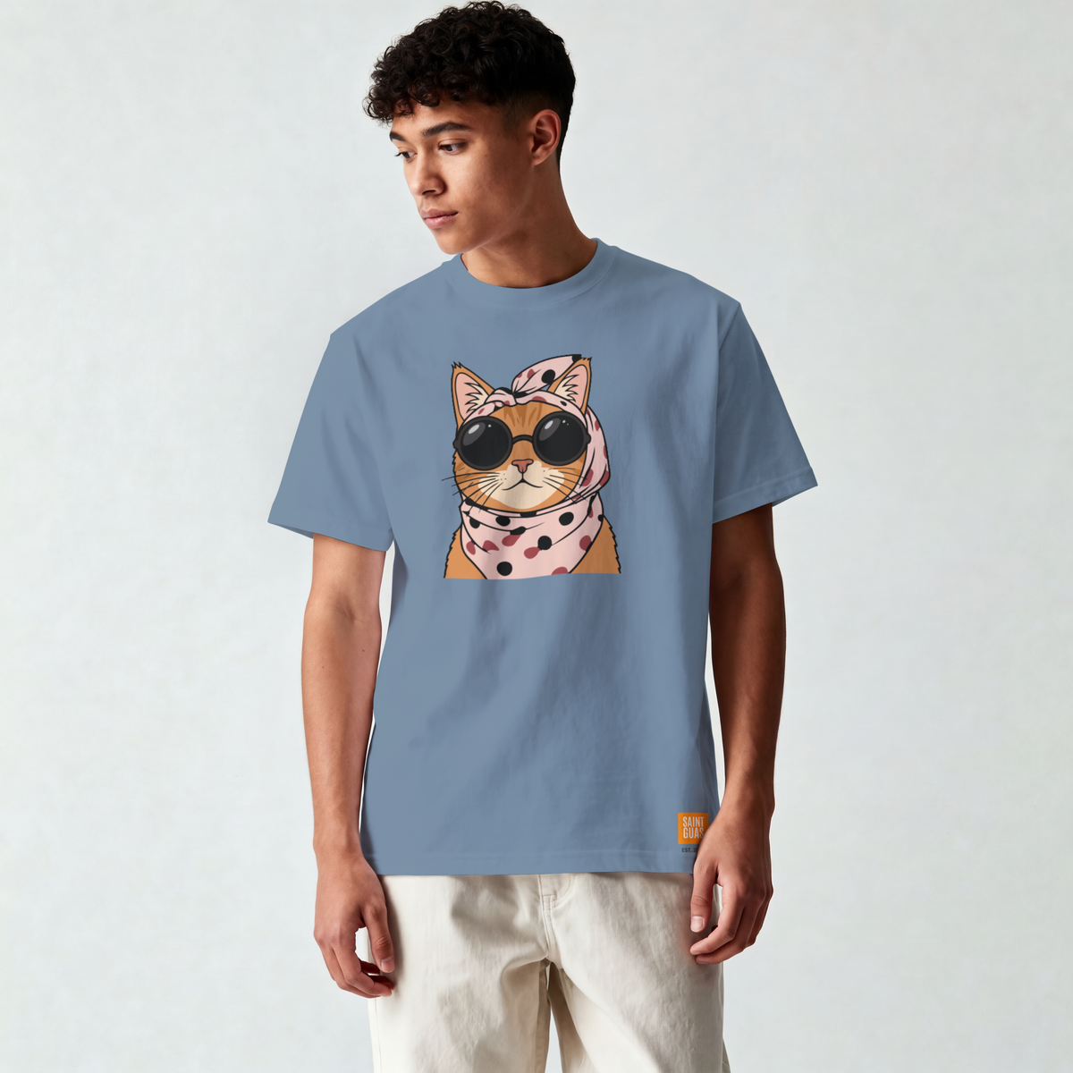 Saint Guas Mood Pet Capsule – Cool Cat Premium Oversize T-Shirt