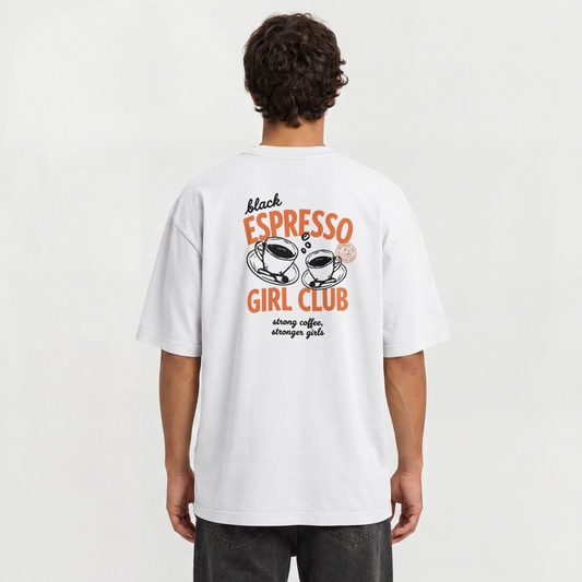 Saint Guas Statement Capsule – Espresso Girl Club Premium Oversize T-Shirt
