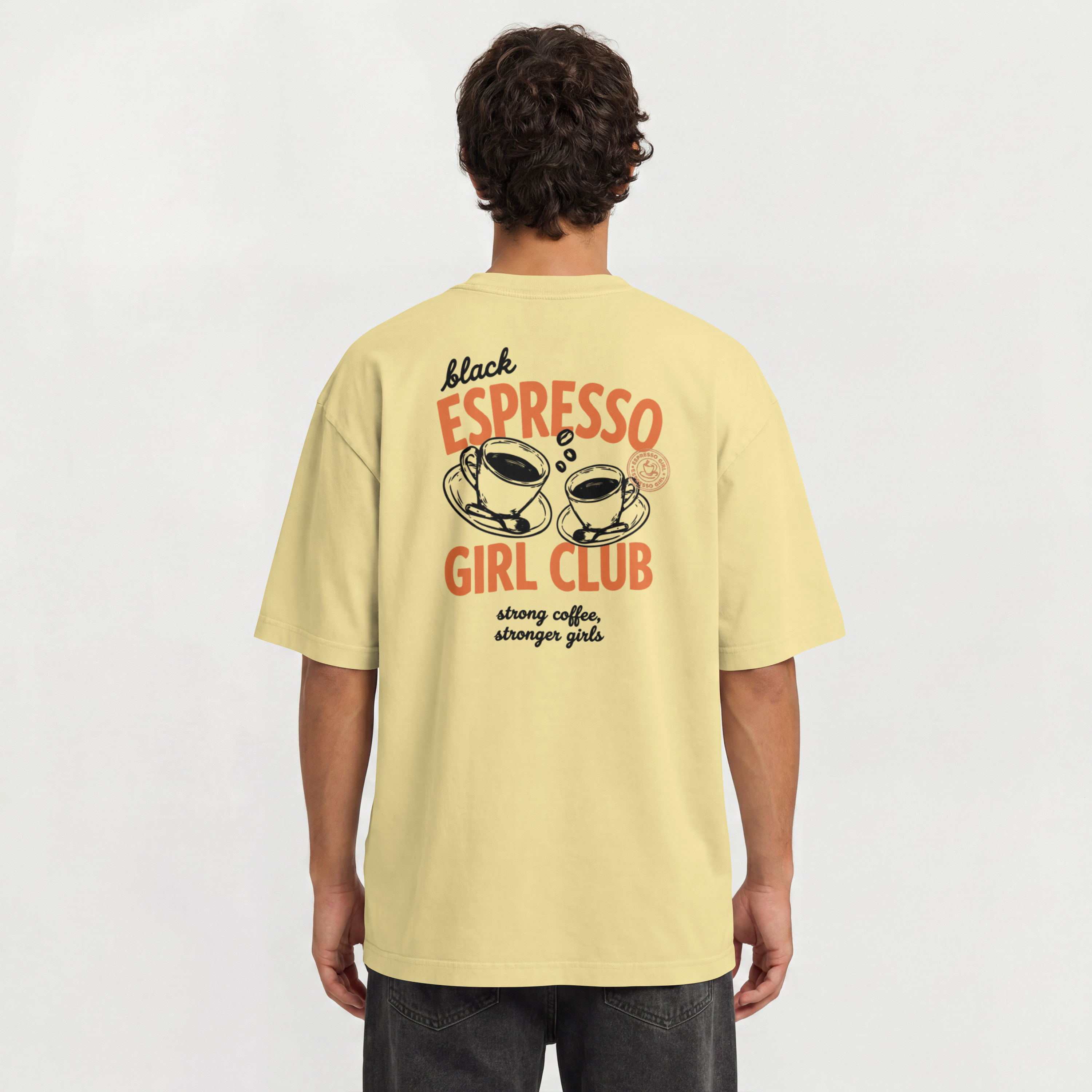 Saint Guas Statement Capsule – Espresso Girl Club Premium Oversize T-Shirt