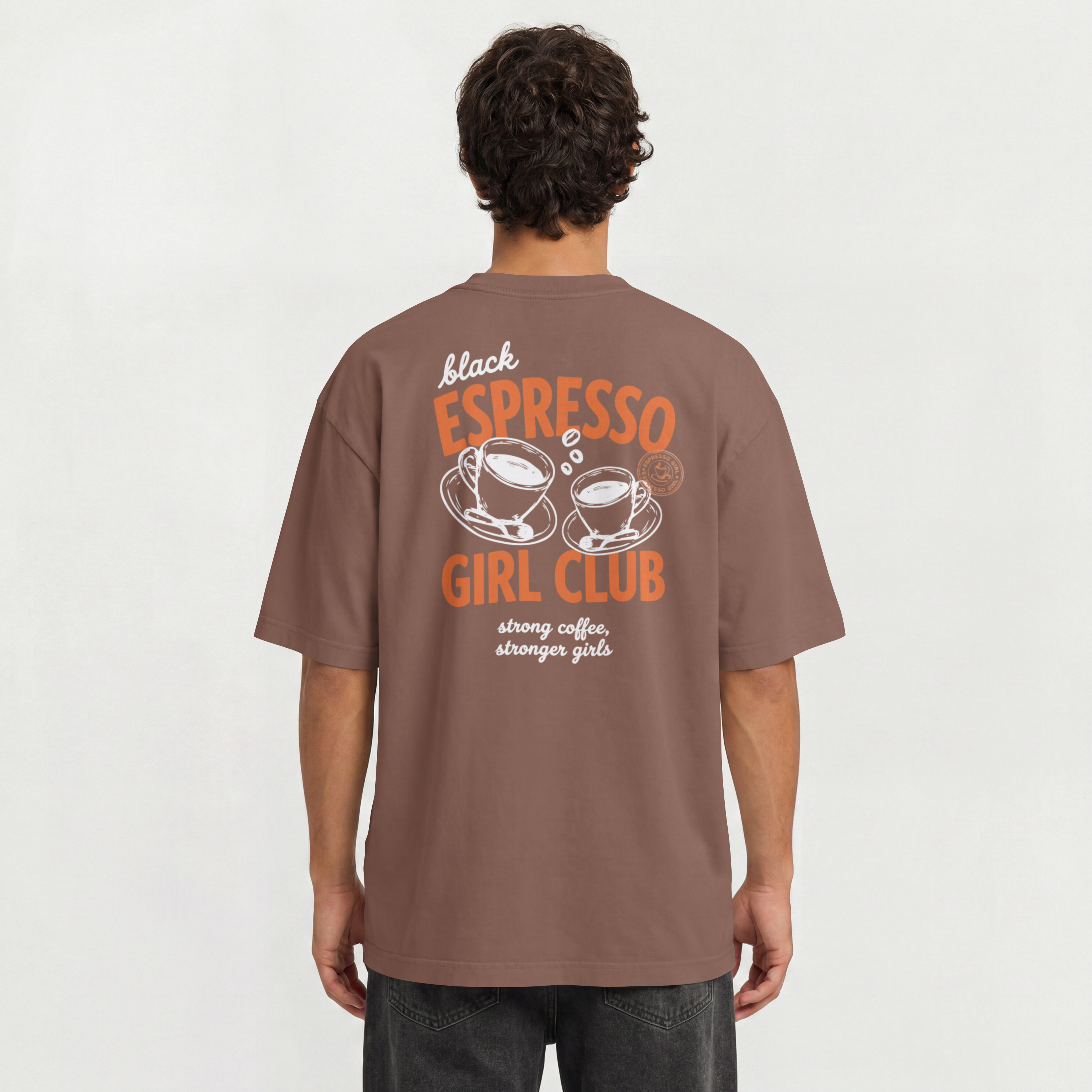 Saint Guas Statement Capsule – Espresso Girl Club Premium Oversize T-Shirt