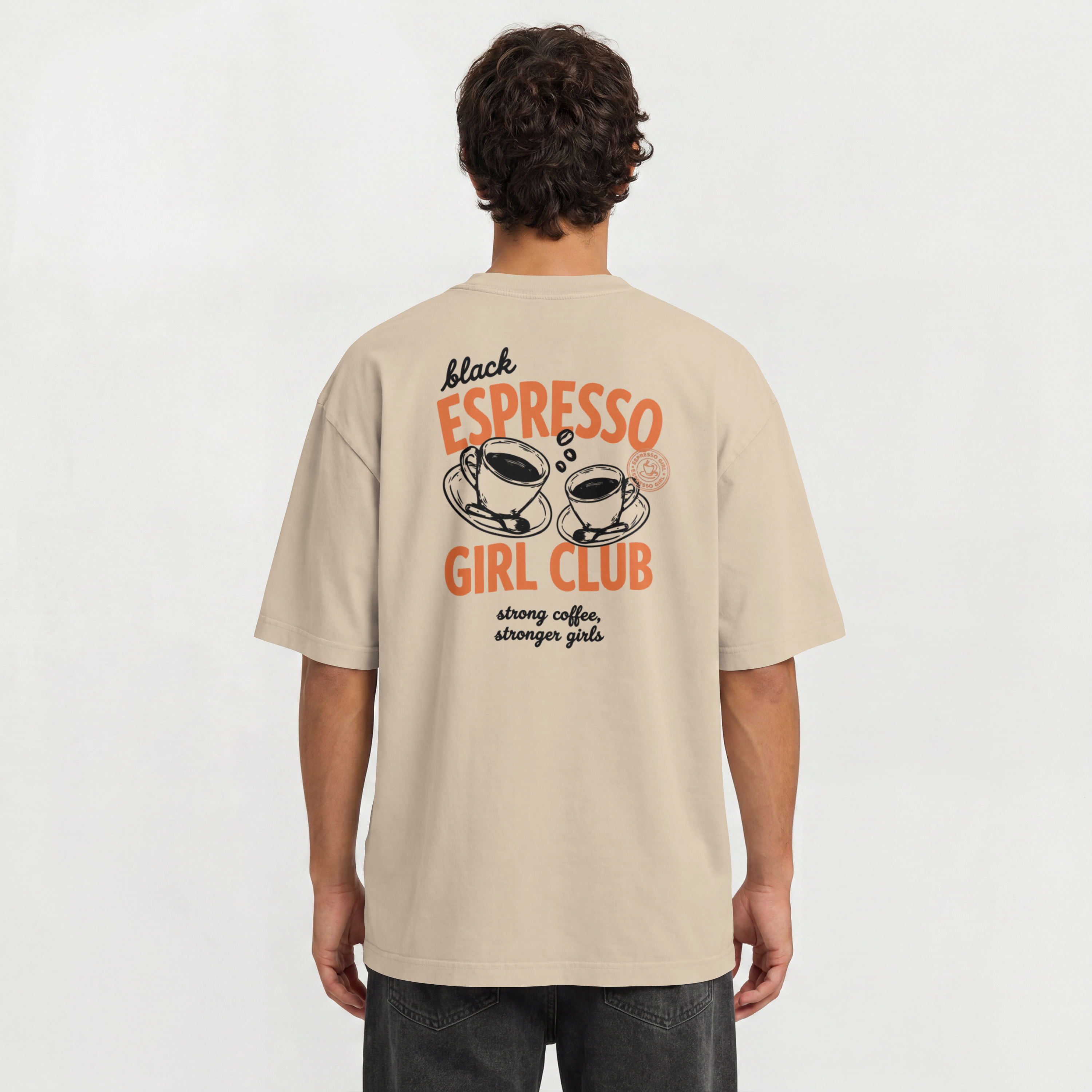 Saint Guas Statement Capsule – Espresso Girl Club Premium Oversize T-Shirt