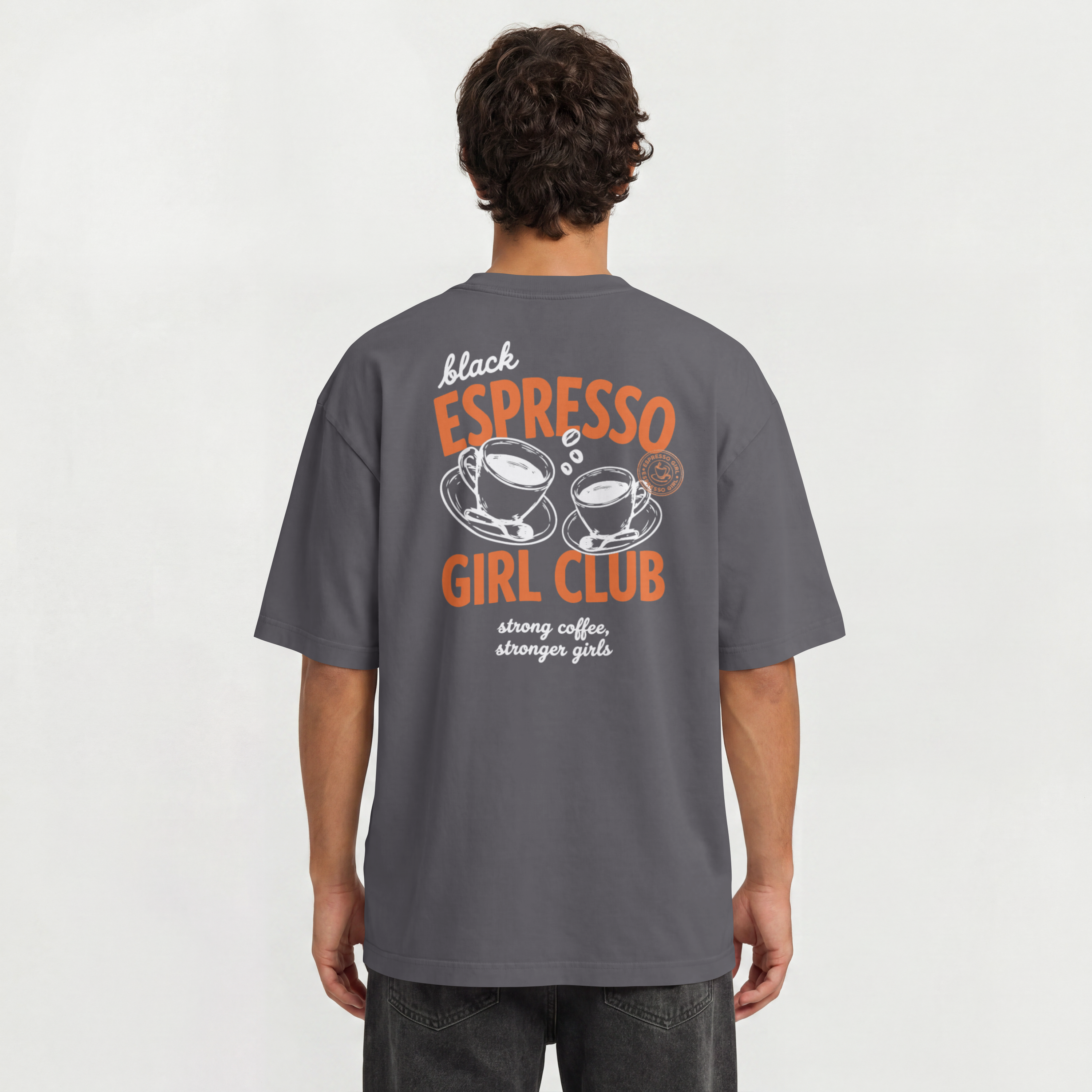Saint Guas Statement Capsule – Espresso Girl Club Premium Oversize T-Shirt