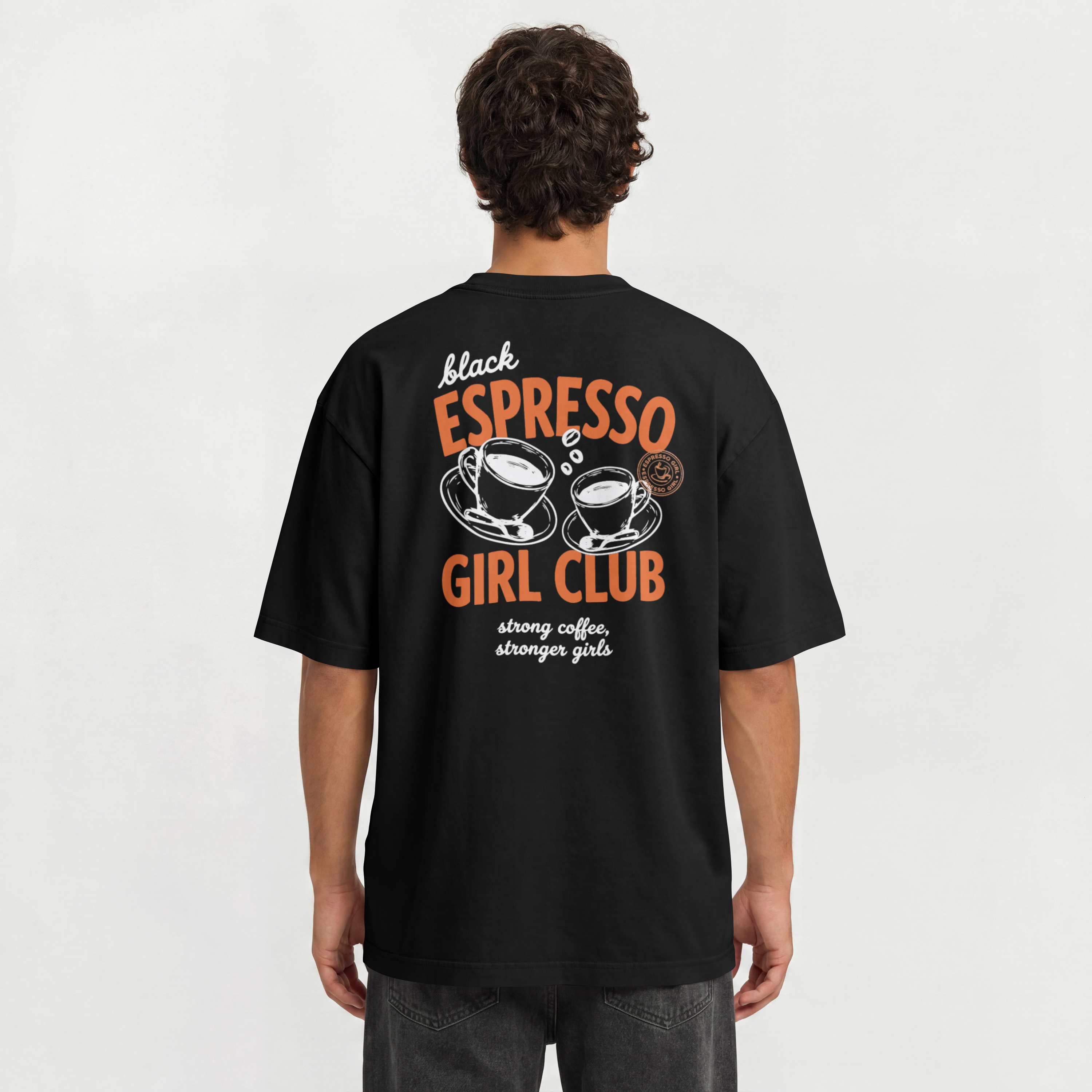 Saint Guas Statement Capsule – Espresso Girl Club Premium Oversize T-Shirt