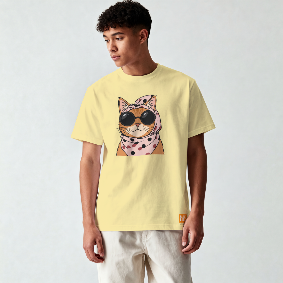 Saint Guas Mood Pet Capsule – Cool Cat Premium Oversize T-Shirt