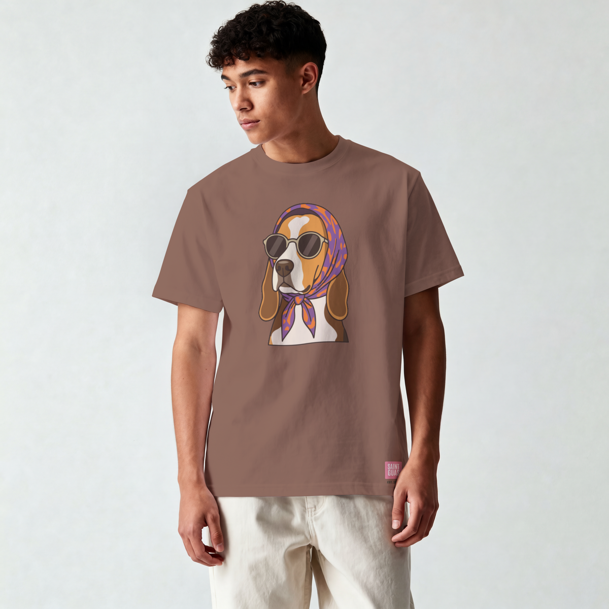 Saint Guas Mood Pet Capsule – Beagle Premium Oversize T-Shirt