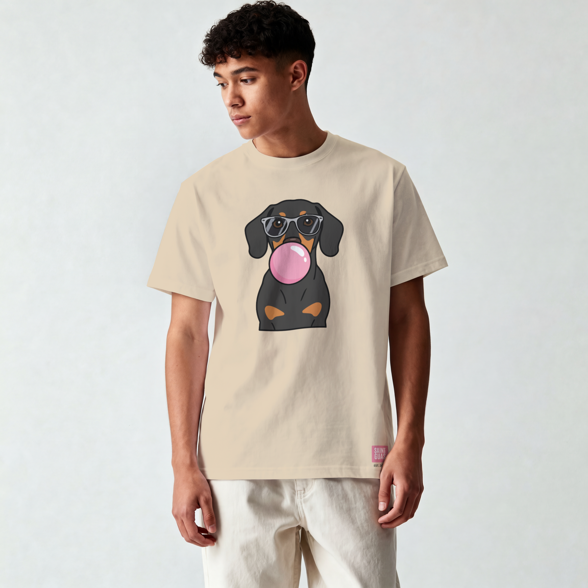 Saint Guas Mood Pet Capsule – Black Lab Premium Oversize T-Shirt