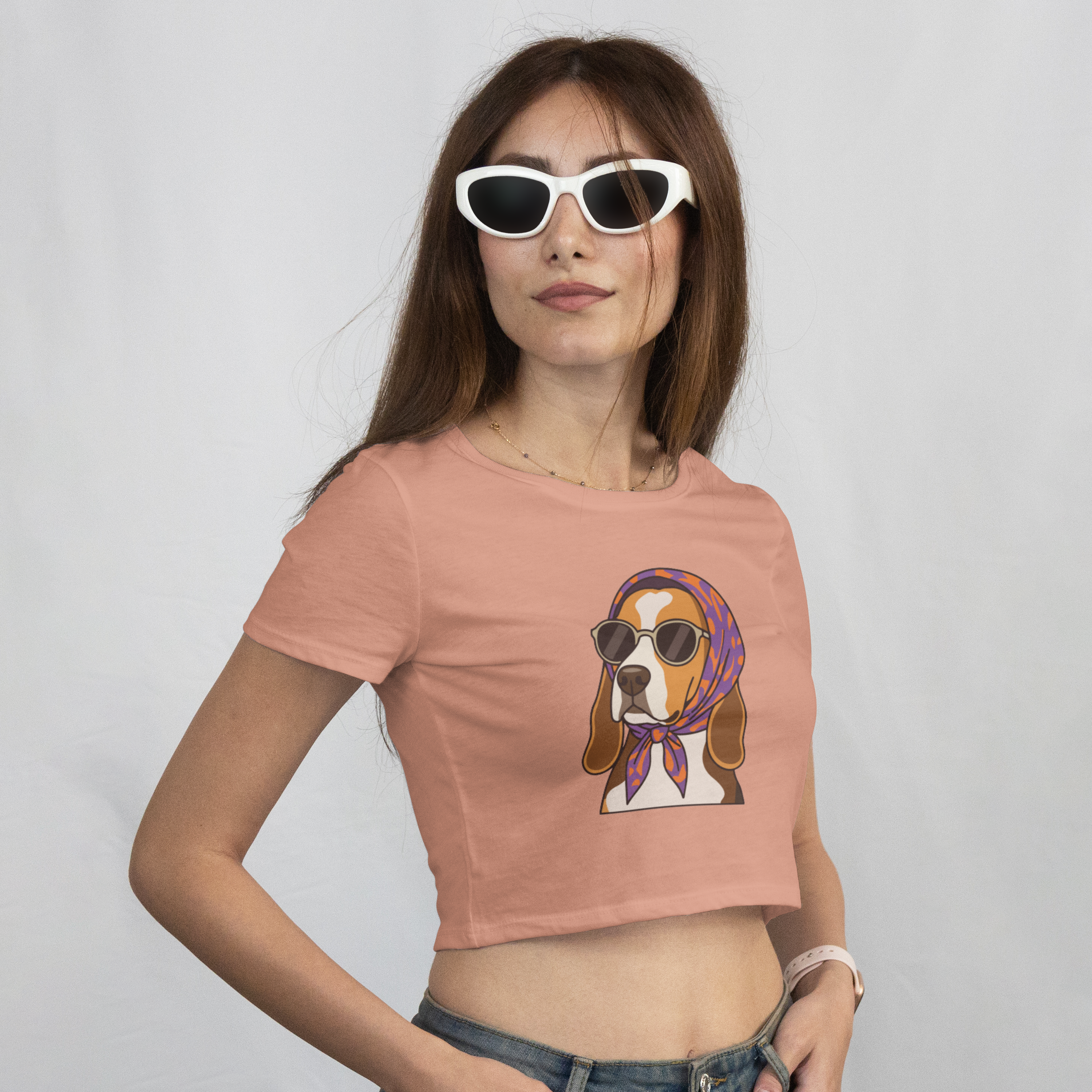 Saint Guas Mood Pet Capsule - Beagle Premium Crop T-Shirt
