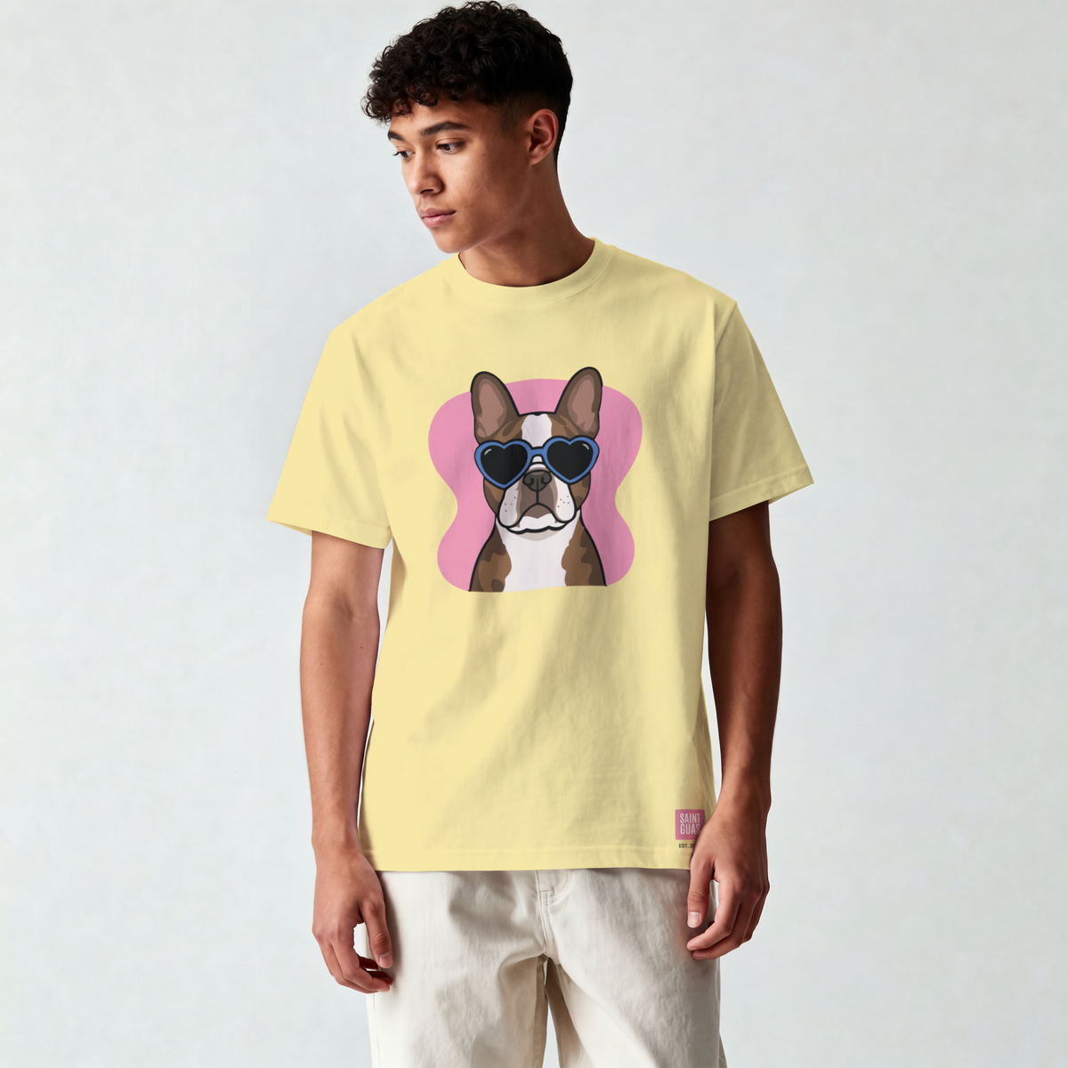 Saint Guas Mood Pet Capsule – Frenchie Premium Oversize T-Shirt