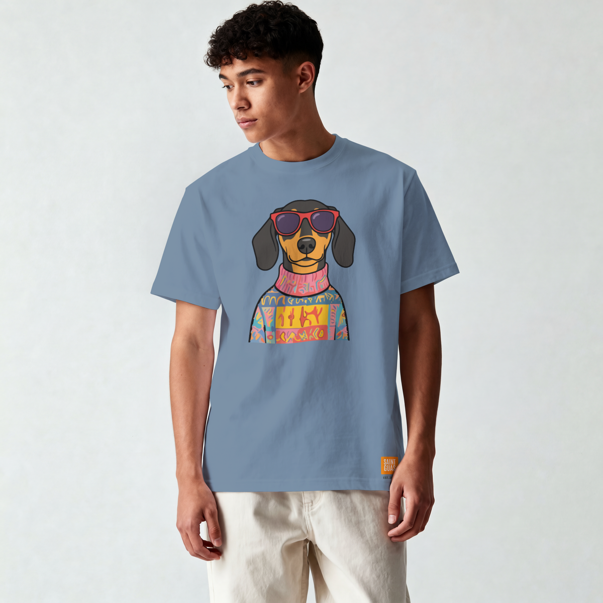 Saint Guas Mood Pet Capsule – Dachshund Premium Oversize T-Shirt